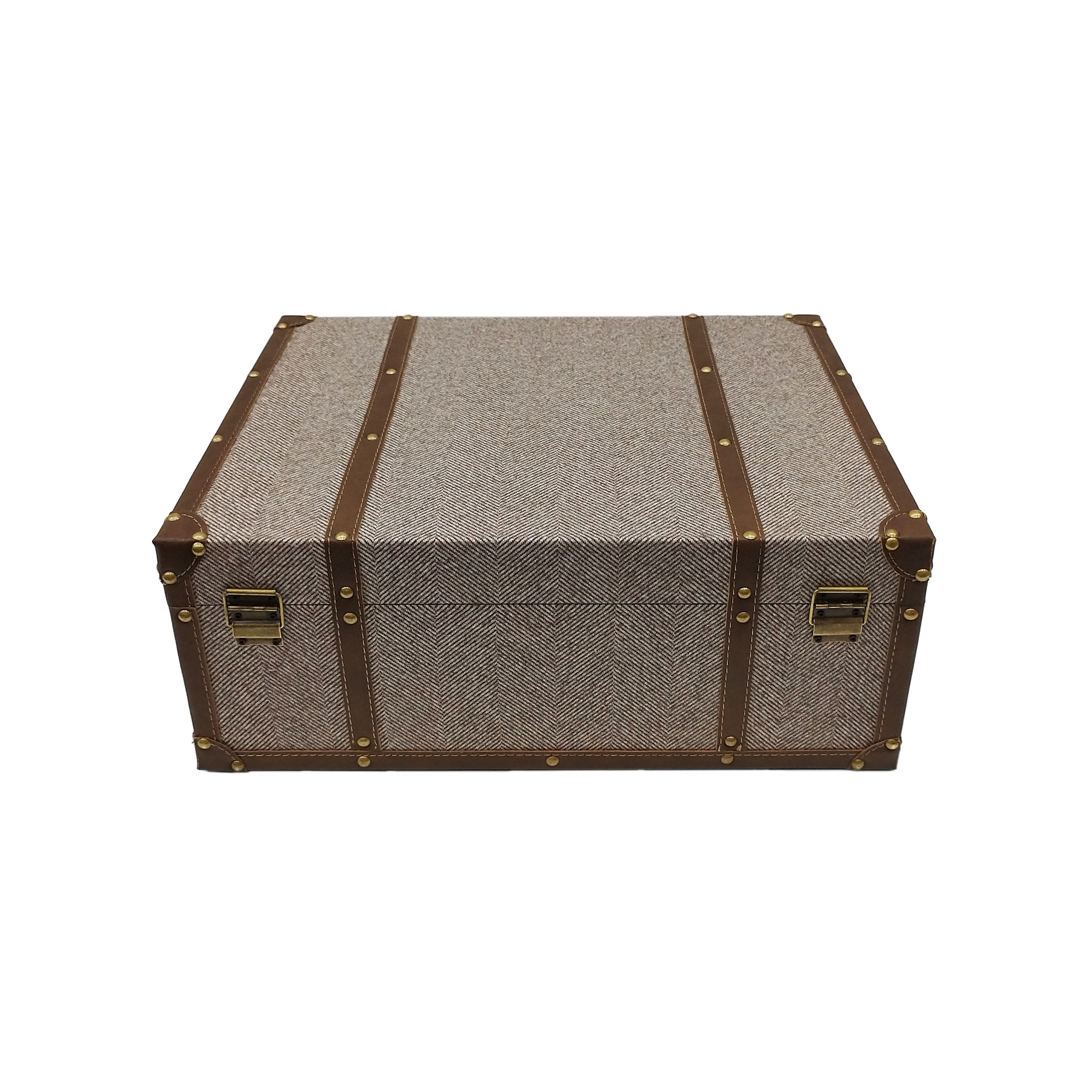Large Herringbone Suitcase Decorative Box by Ashland®