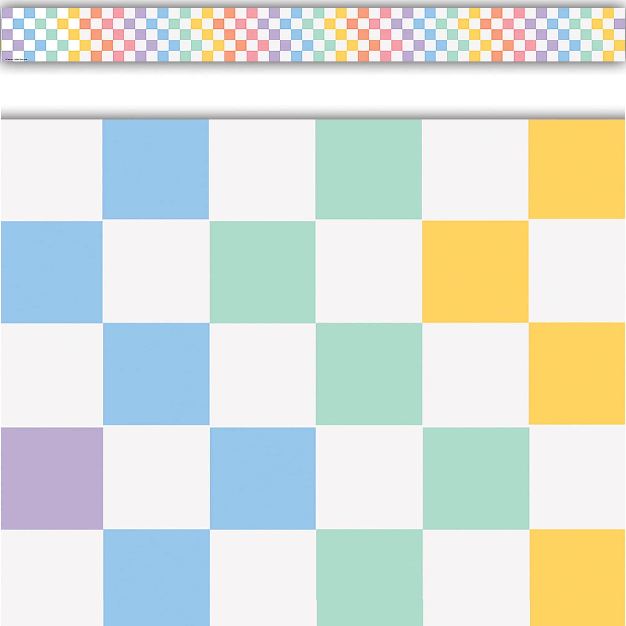 Teacher Created Resources® Cool for School Checkers Straight Border Trim, 6 Packs of 12