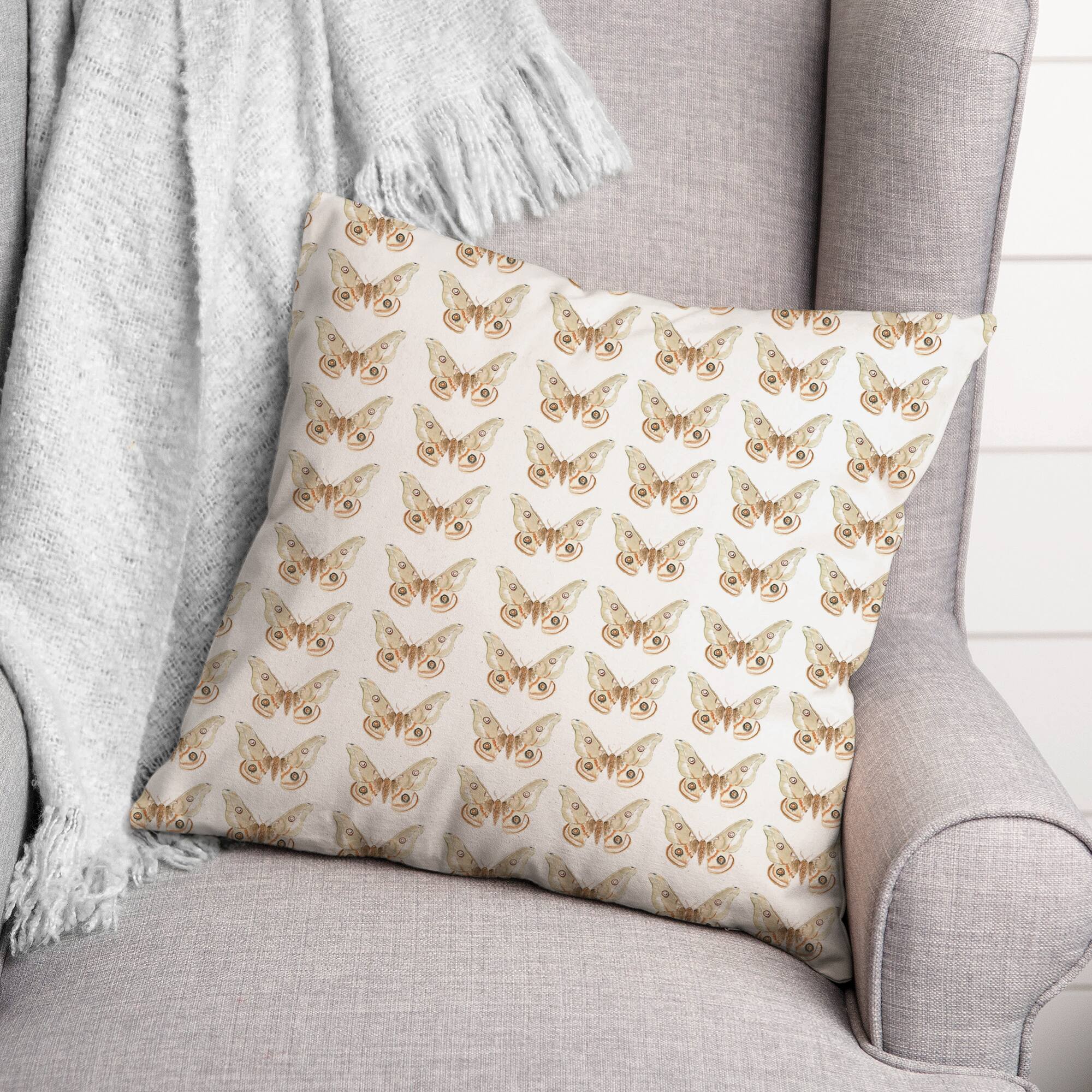 Butterfly Pattern 18" x 18" Throw Pillow