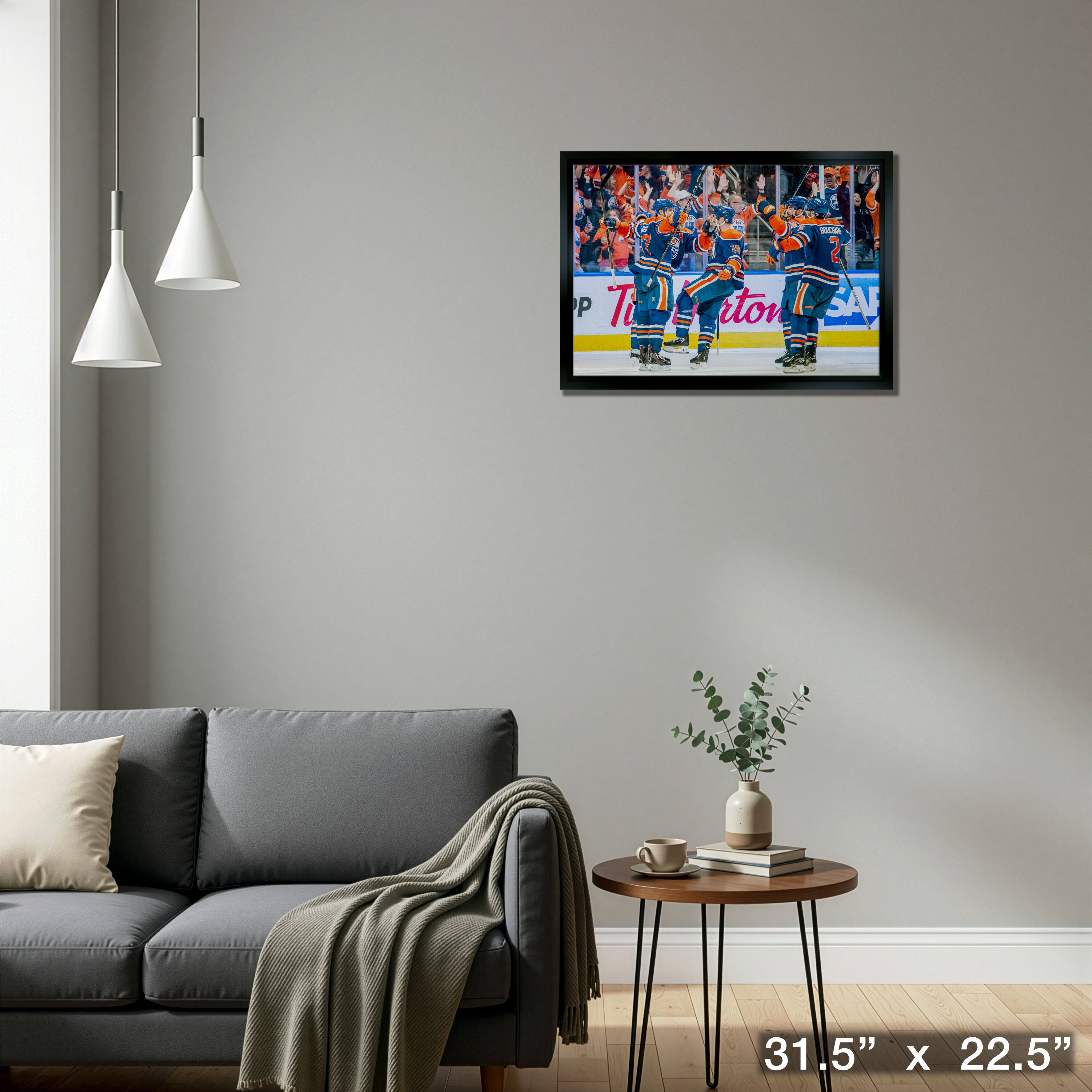 2025 Oilers Celebration 20" x 29" Framed Canvas 2025 Playoffs 31.5" x 22.5"