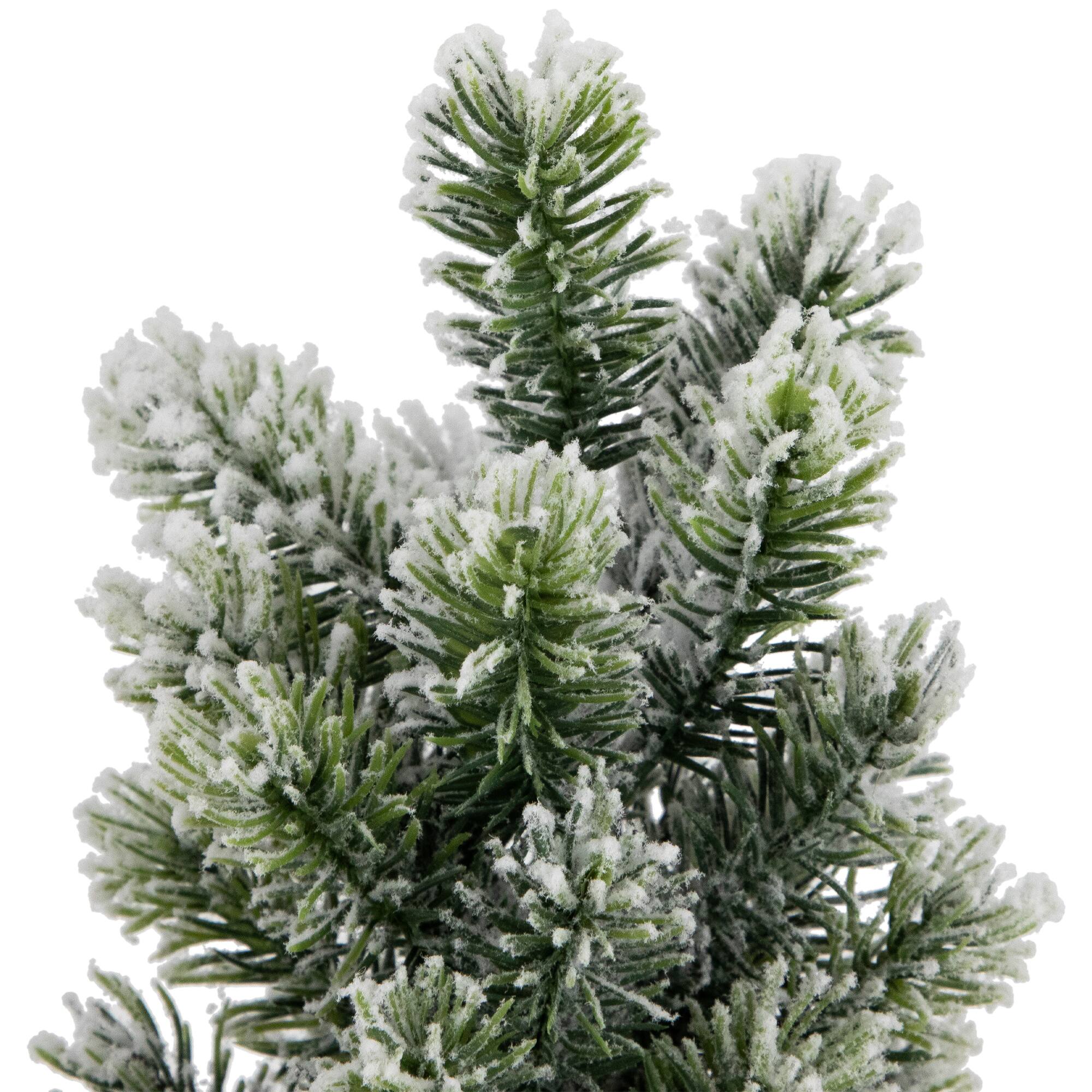 8.5", 12.5", & 17.5" Unlit Flocked Pine Artificial Christmas Trees with Burlap Base Set