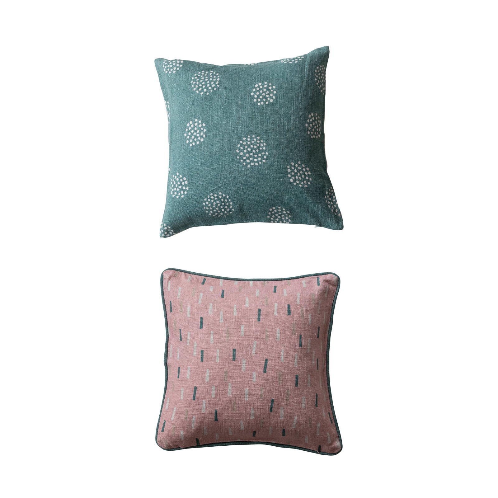 Hello Honey® 18" Poinsettia Christmas & Ornament Linen Blend Pillow Set