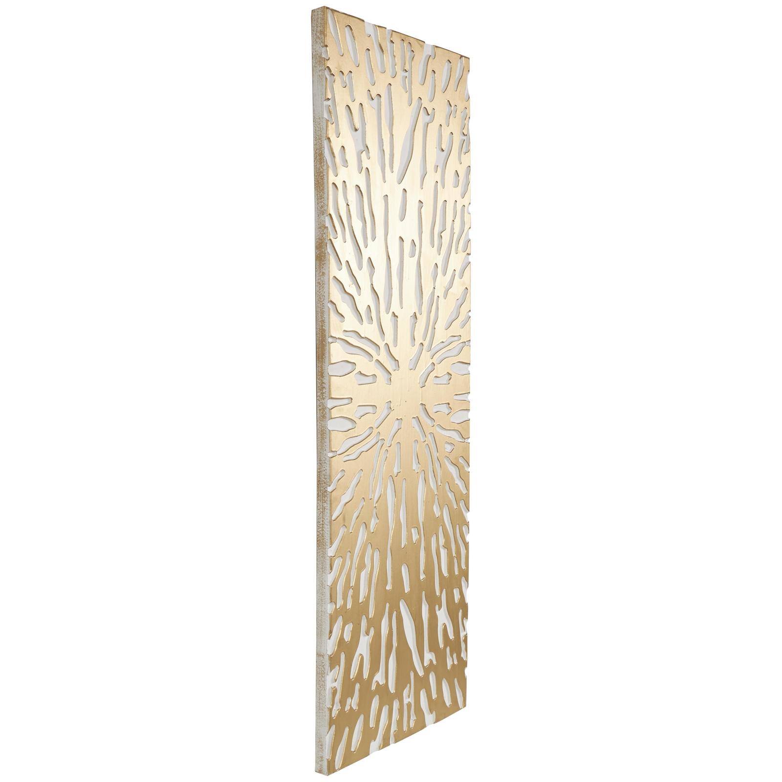 Gold & White Abstract Starburst Carved MDF Wall Décor