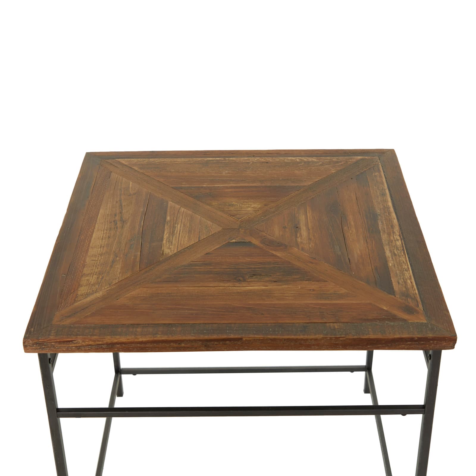 Brown Wood Rustic Accent Table 24" x 24" x 24"