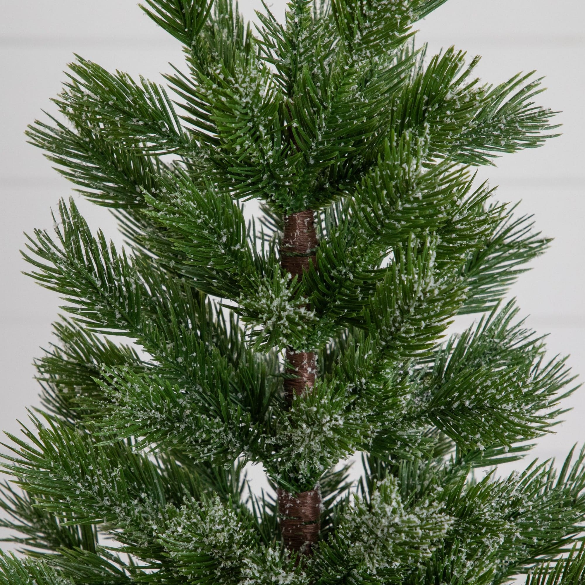 Nearly Natural 22" Artificial Frosted Christmas Tree in White Ceramic Planter