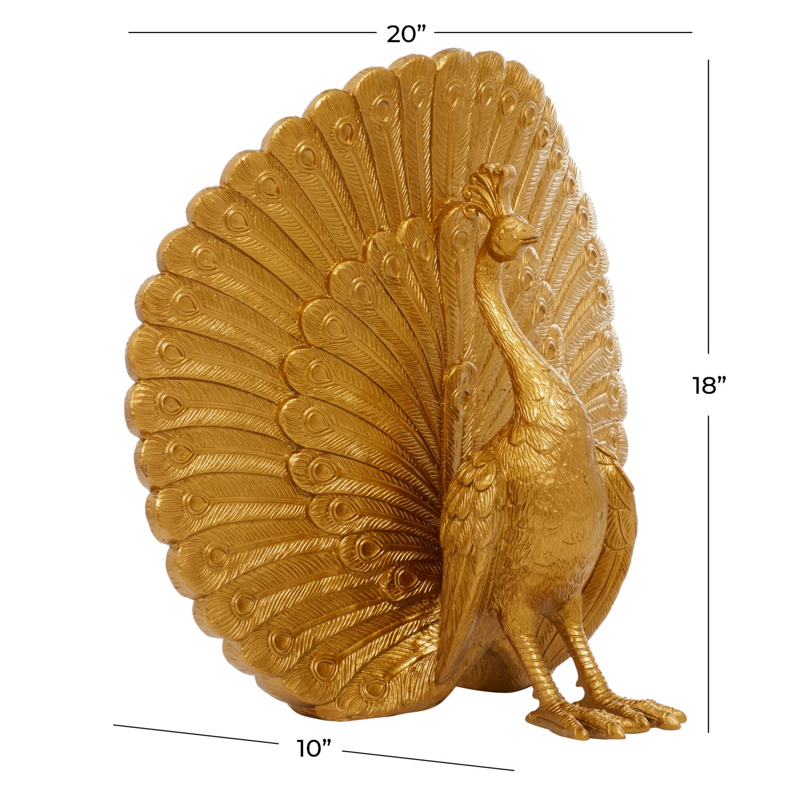 Gold Polystone Glam Sculpture, 20" x 18"