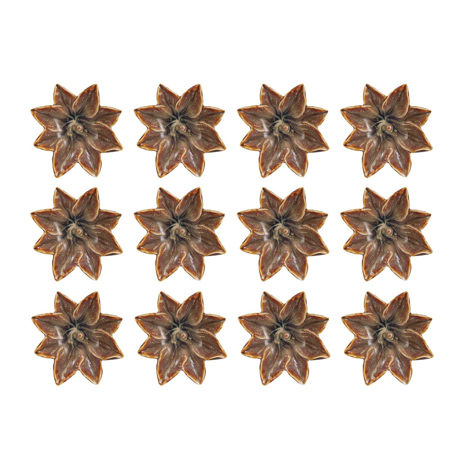 Hello Honey® 5" Multicolor Rustic Glaze Stoneware Flower Plate, 12ct.