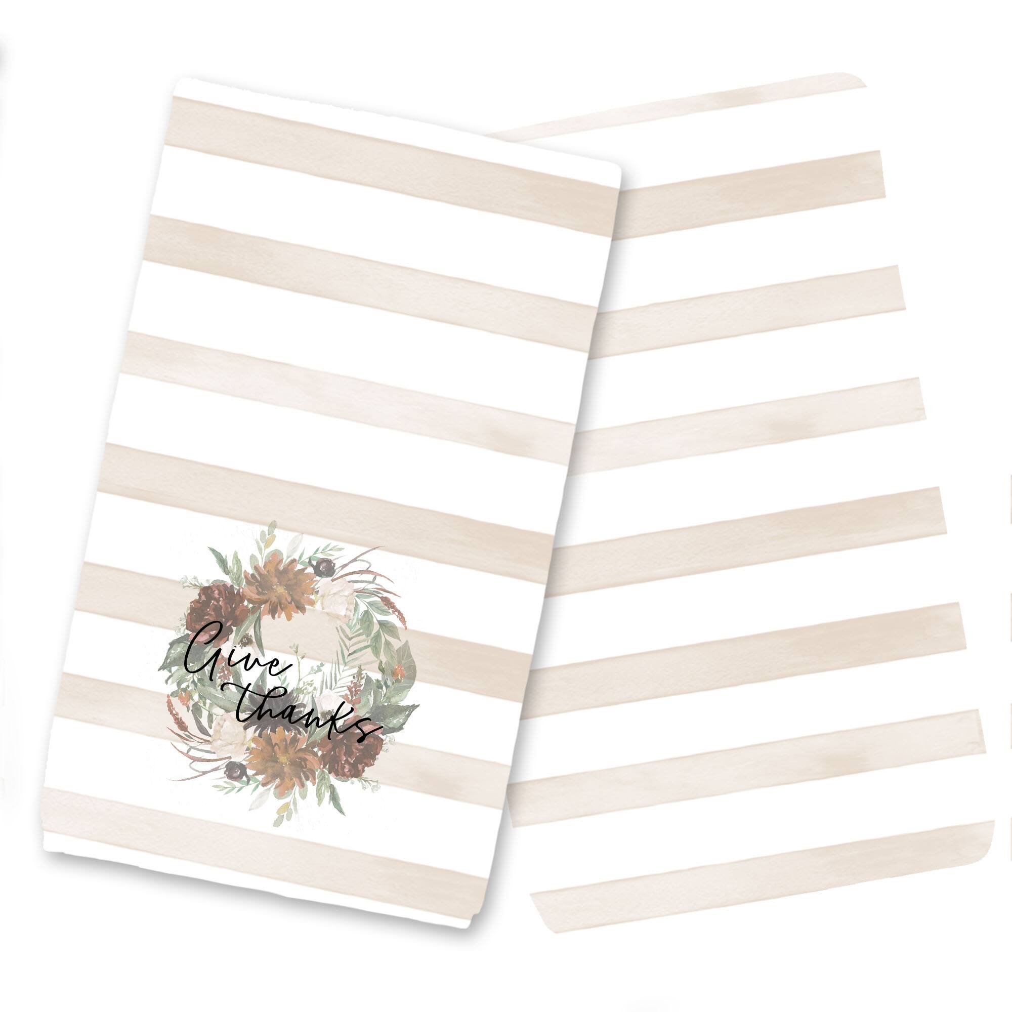 Give Thanks Wreath Tea Towel Set