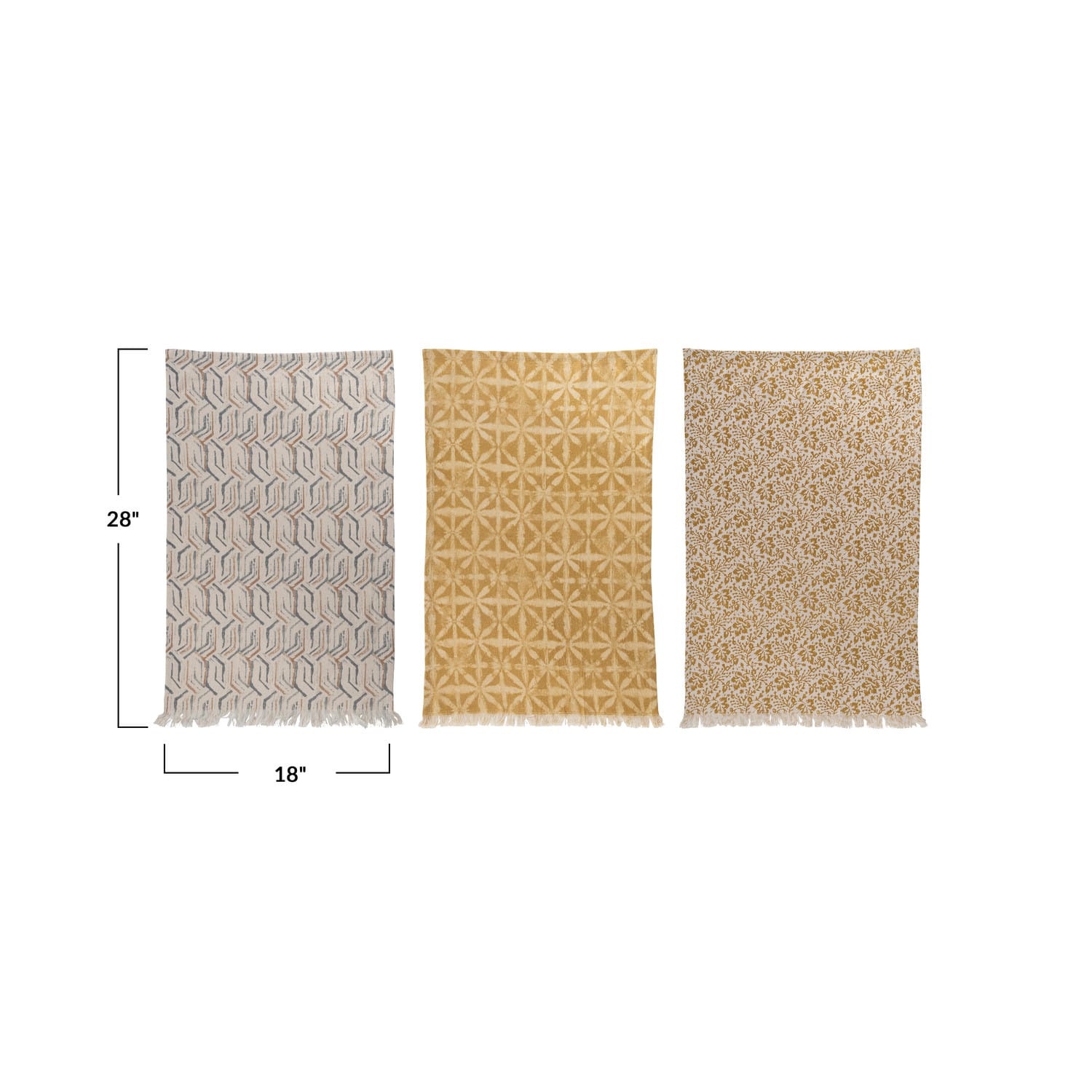Hello Honey® Neutral & Tan Tea Towels, 3ct.