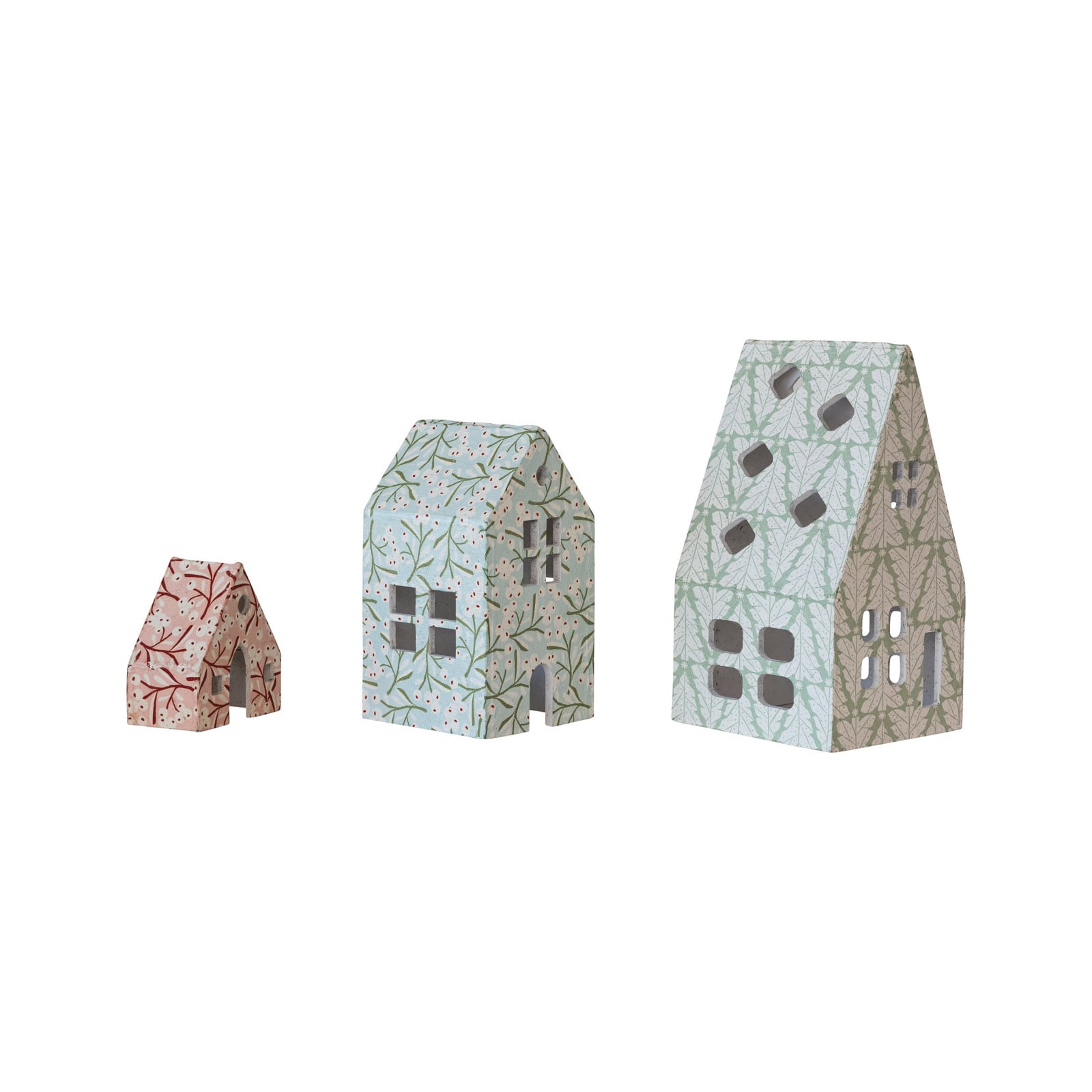 Hello Honey® Printed Paper Mache House Set with Berry & Tree Patterns