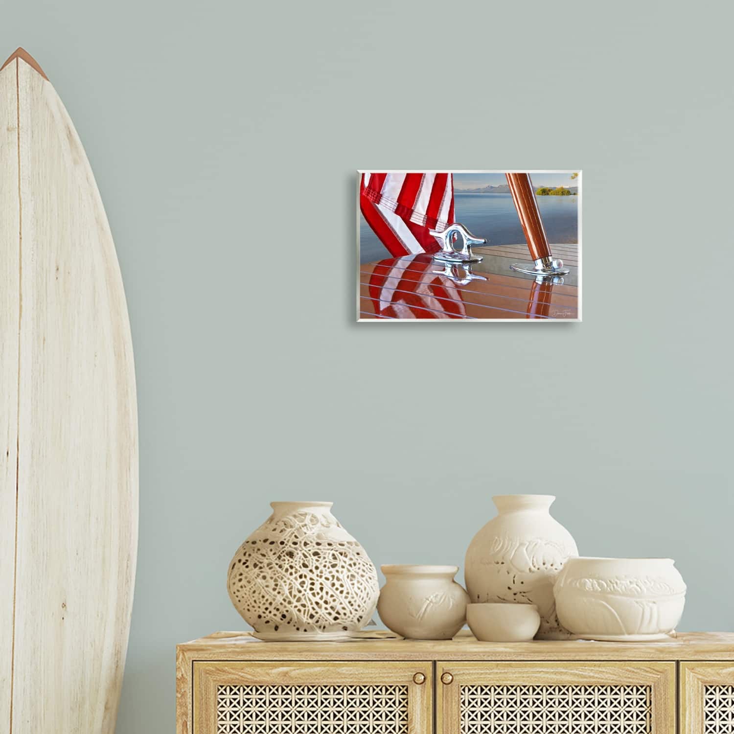 Stupell Industries Flag On Boat Hull Wall Plaque Art