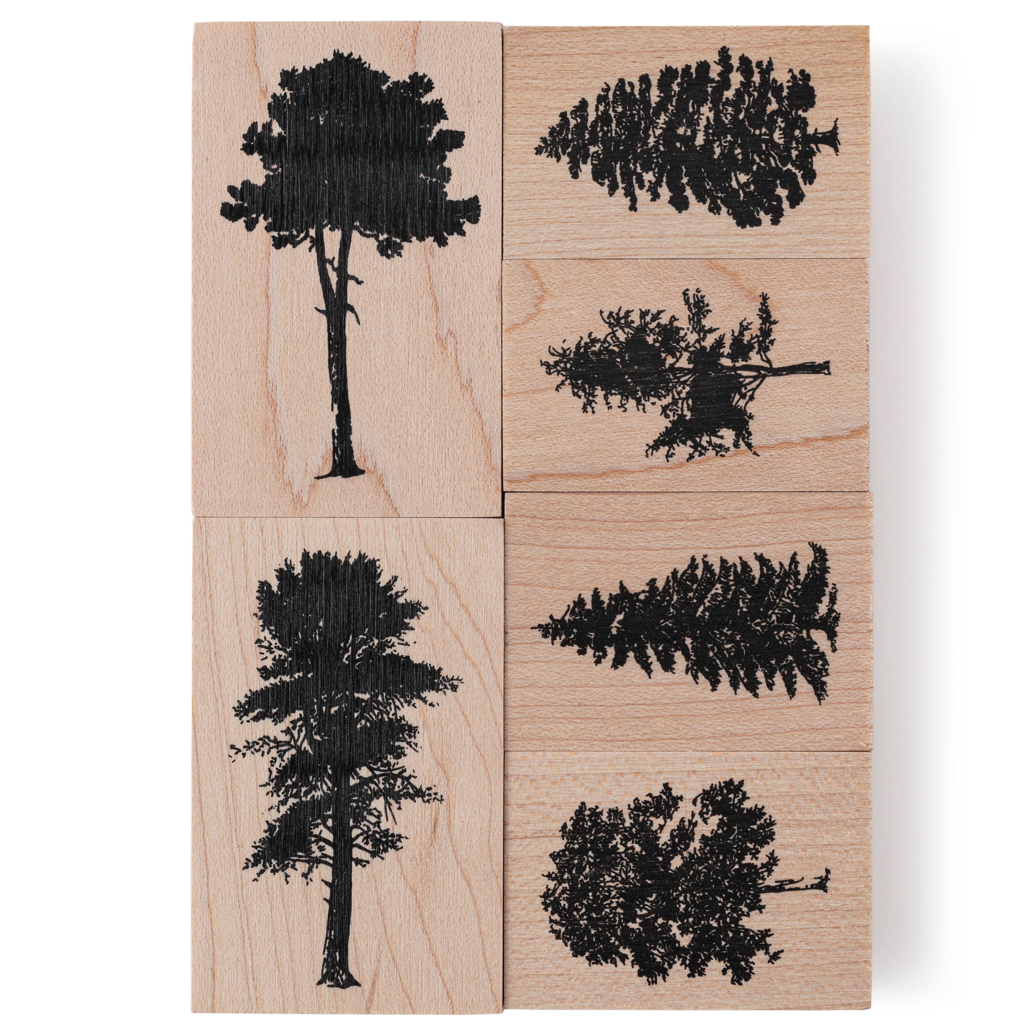 6 Pack: Trees Wood Stamp Set by Recollections™