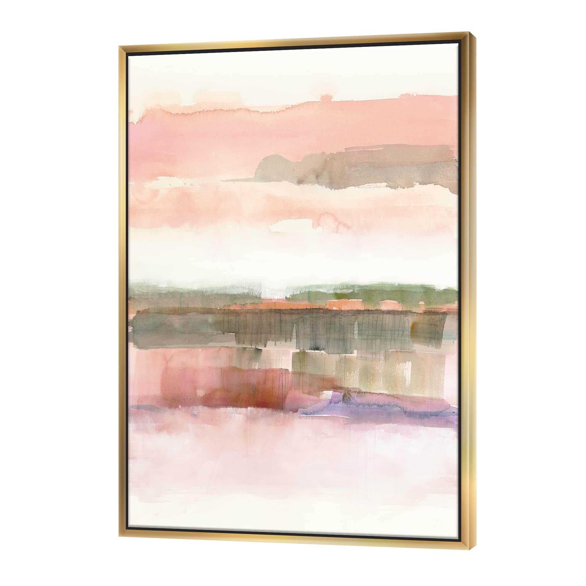 Designart - Influence of Line and Color - Traditional Floral Canvas in Gold Frame