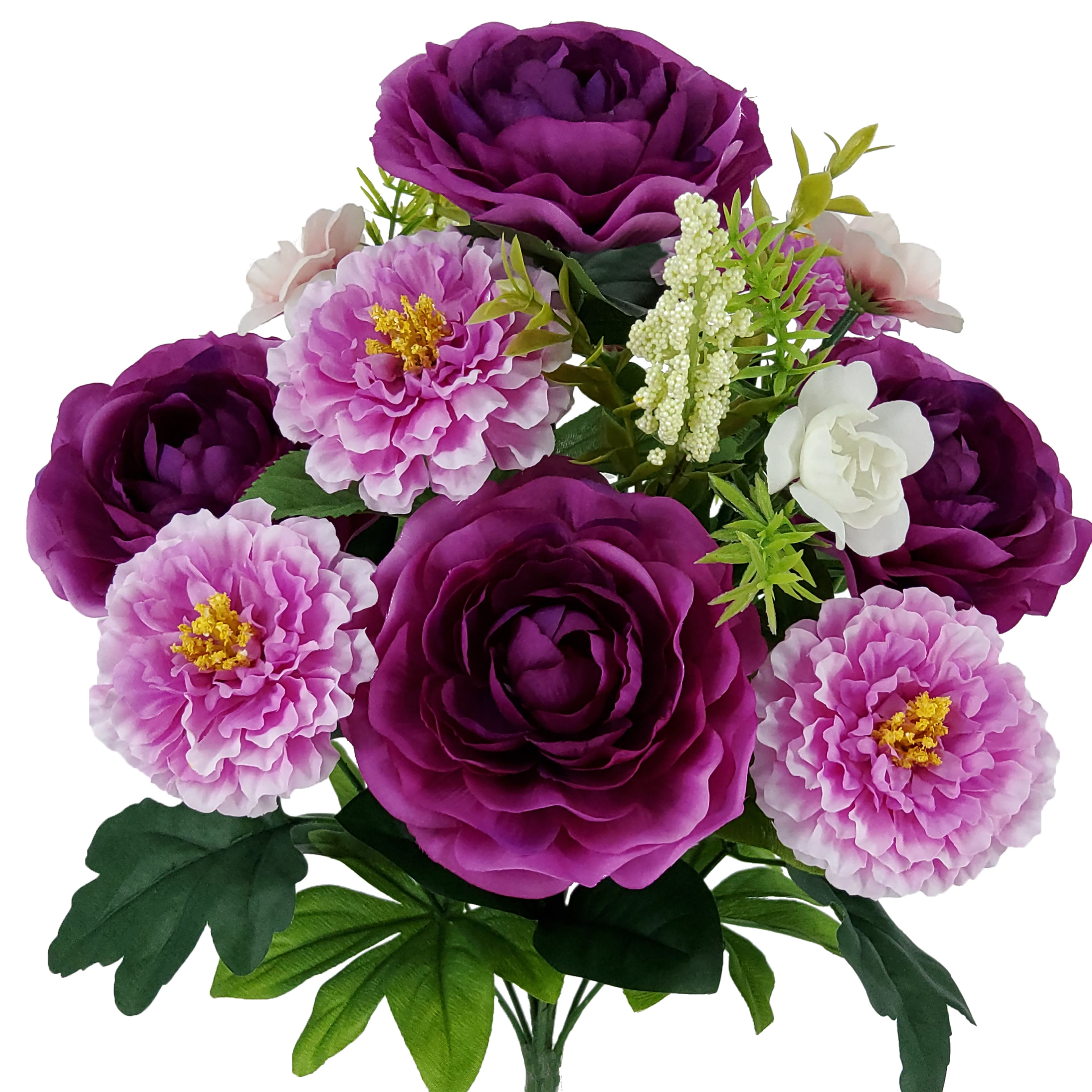 19.5" Ranunculus & Scabiosa Bush by Ashland