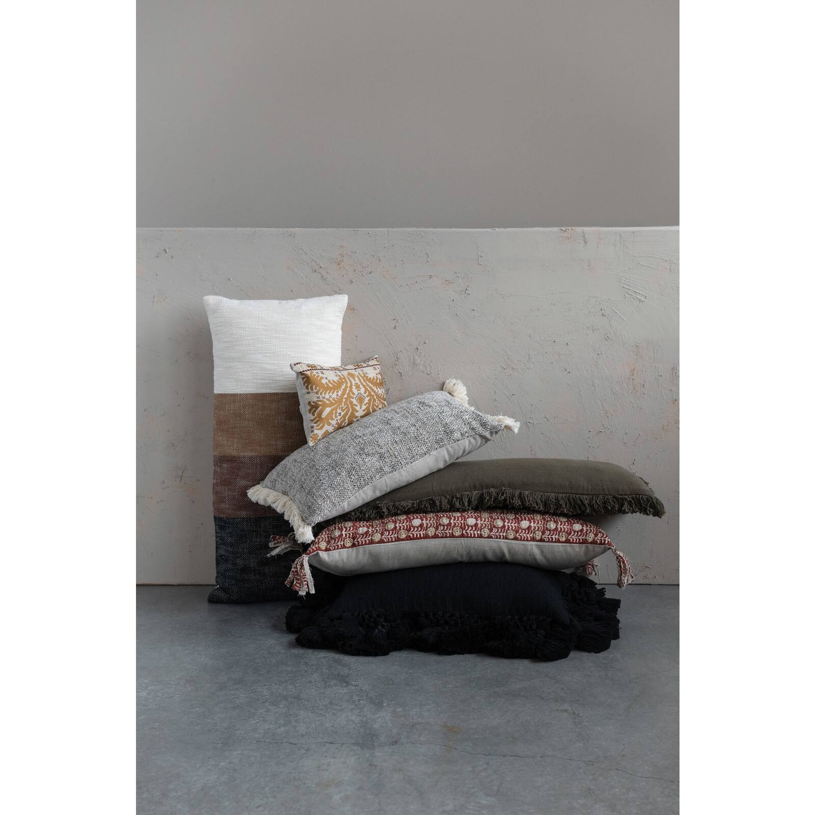 Hello Honey® Rustic Glam Decorative Crochet Cotton Slub Tassel Lumbar Pillow