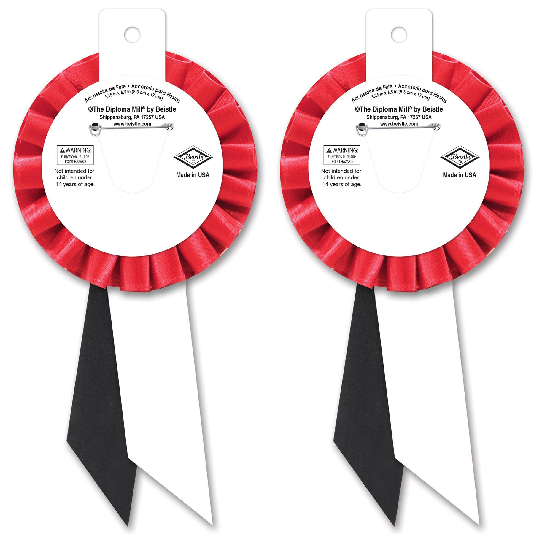 Beistle Red Stripe Honor Our Heroes Rosettes, 2ct.