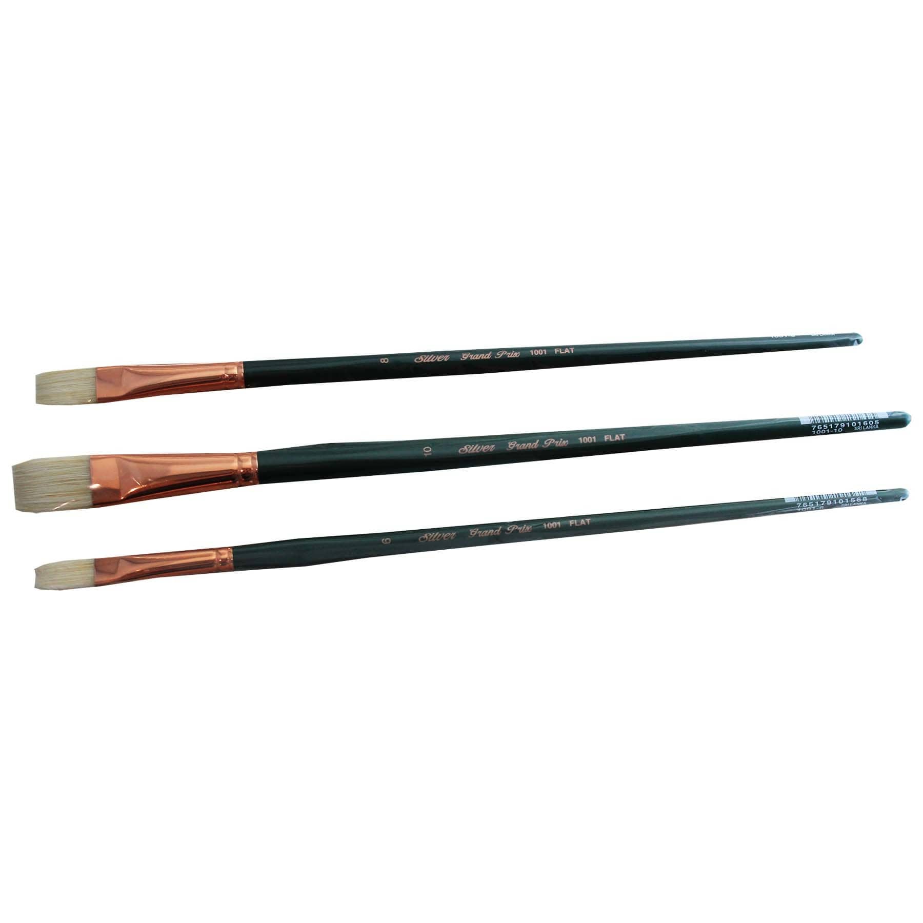 Silver Brush Limited Grand Prix Large Flats, 3 Brushes