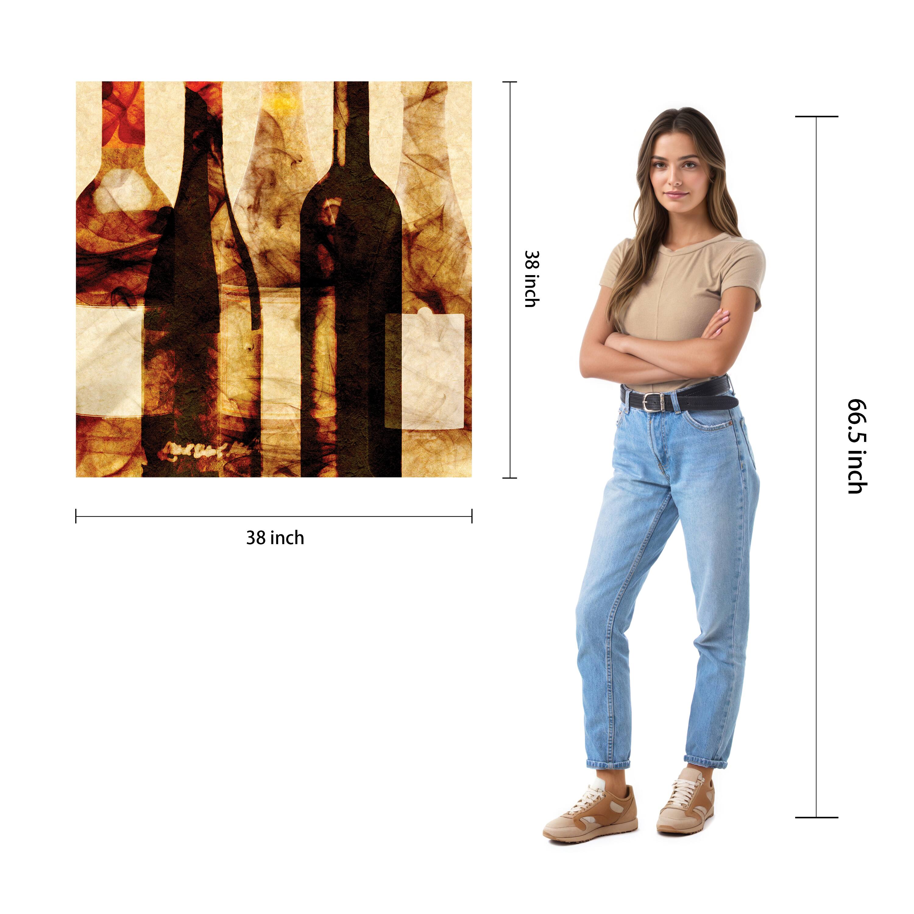 Empire Art Direct 38" x 38" Smokey Wine 3 Frameless Free Floating Tempered Art Glass Wall Art