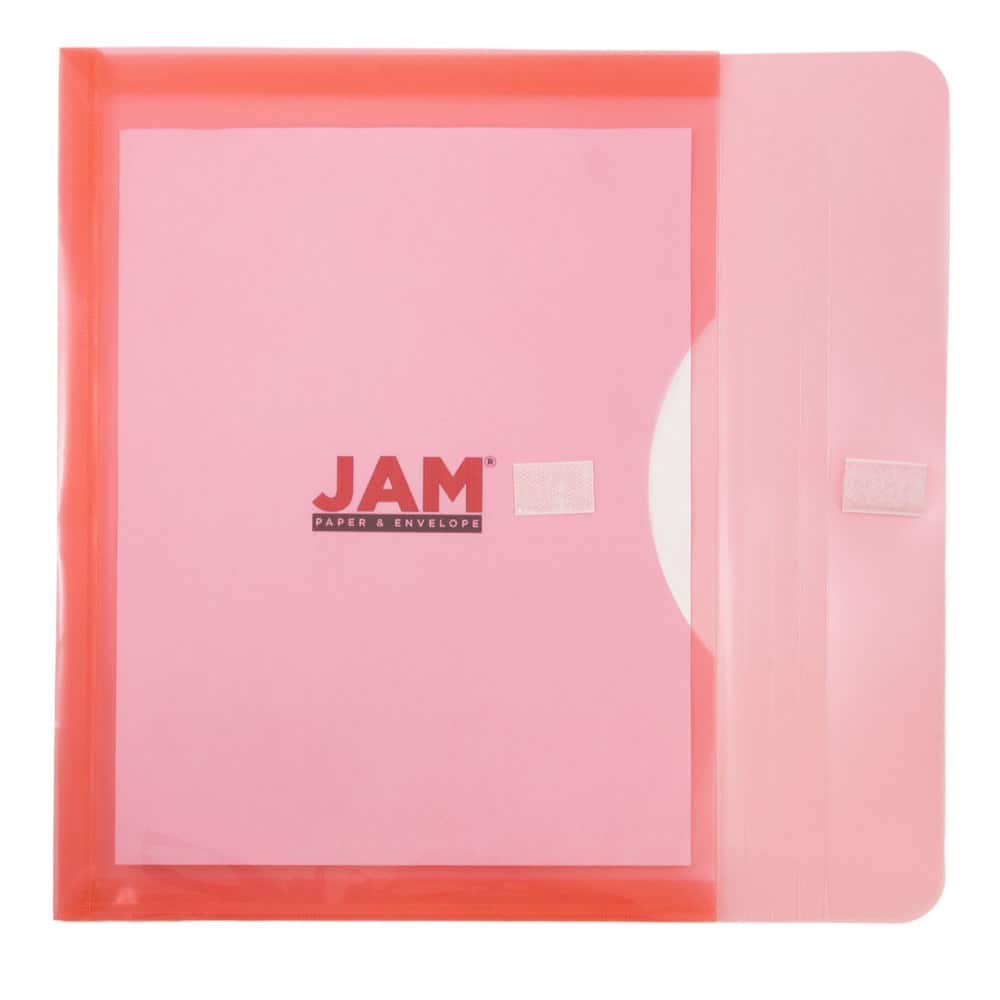 JAM Paper 9.75" x 13" Plastic Hook & Loop Closure Envelopes