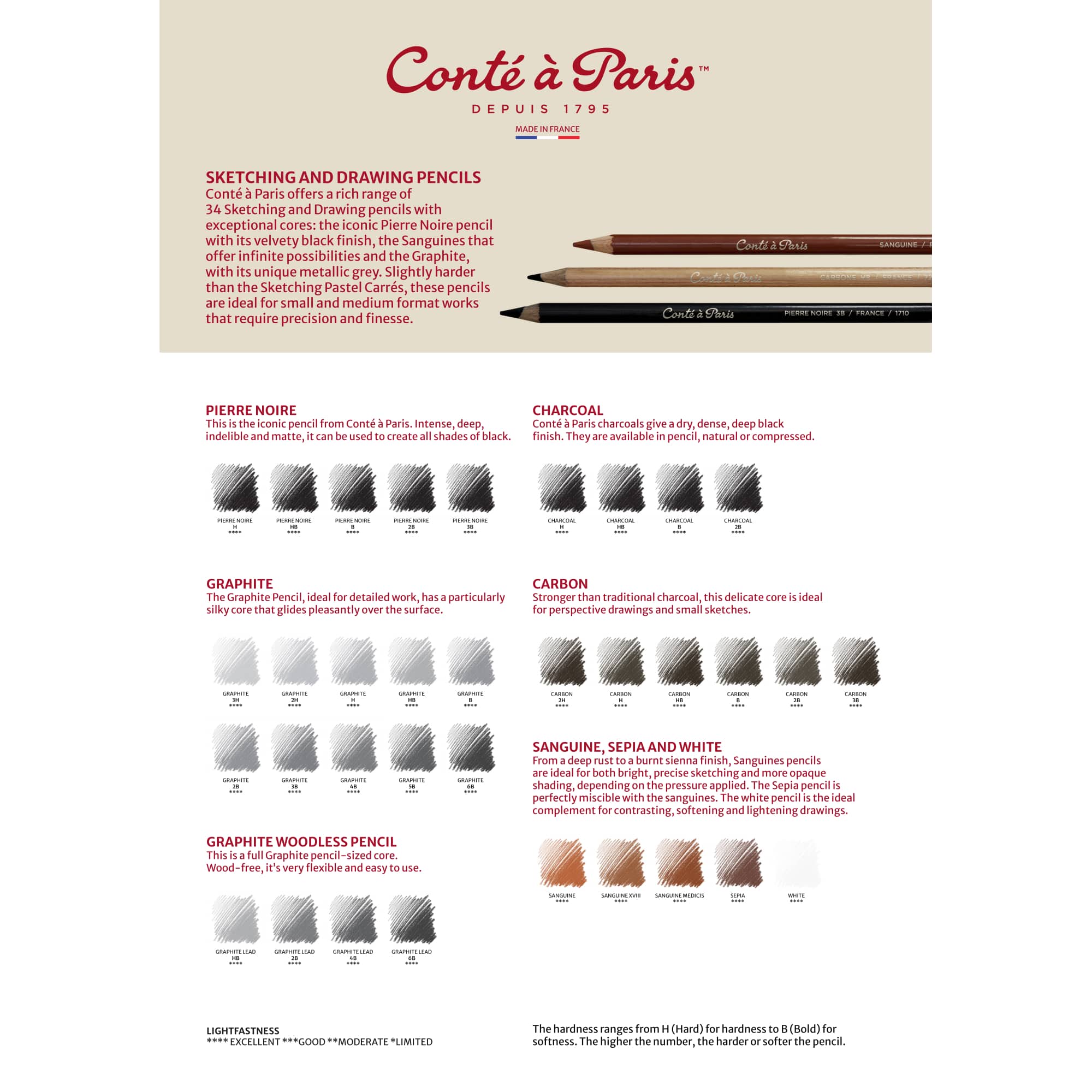 Conté à Paris™ Sanguine & Sepia Sketching Pencils, 2ct.