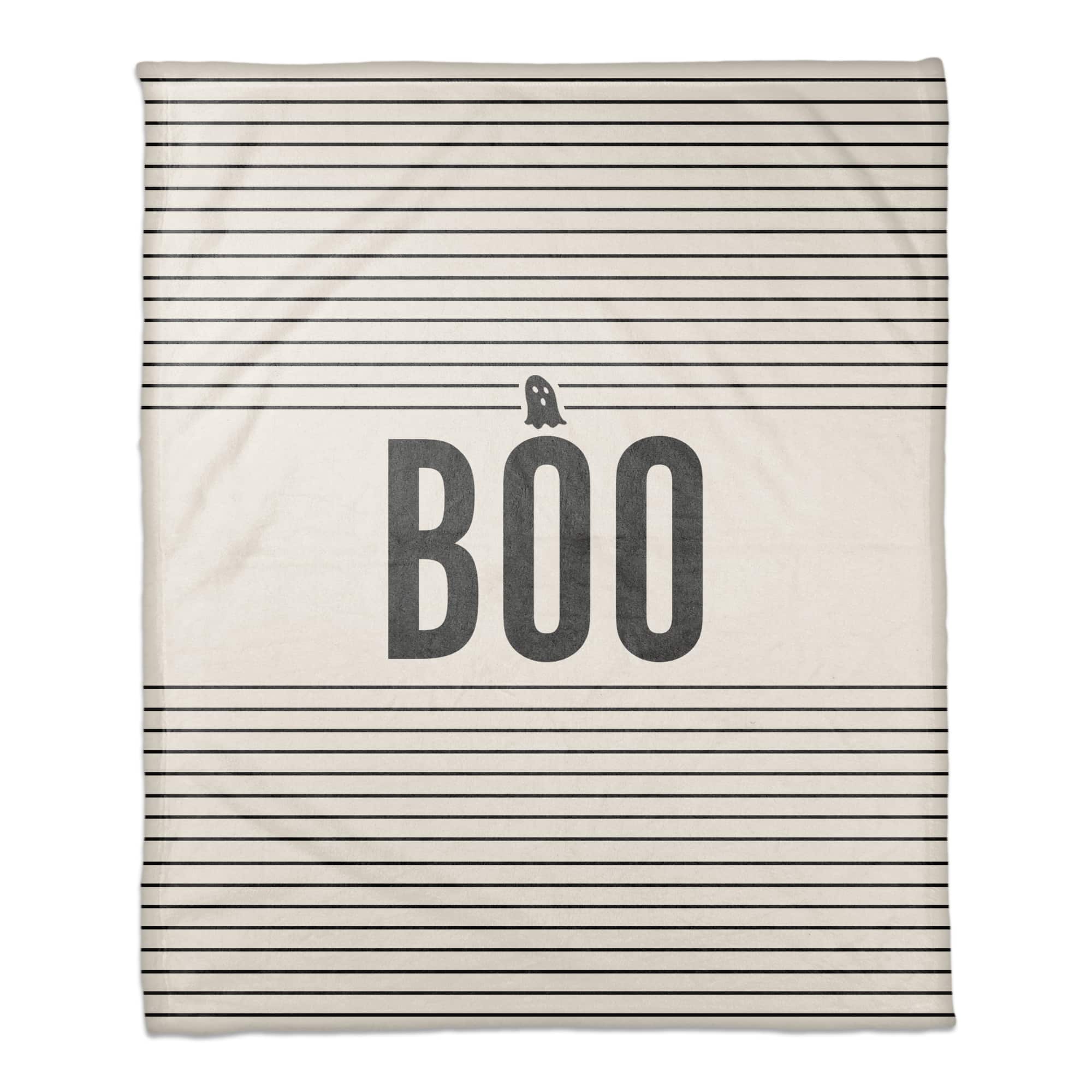 Stripes Ghost Boo Fleece Throw Blanket