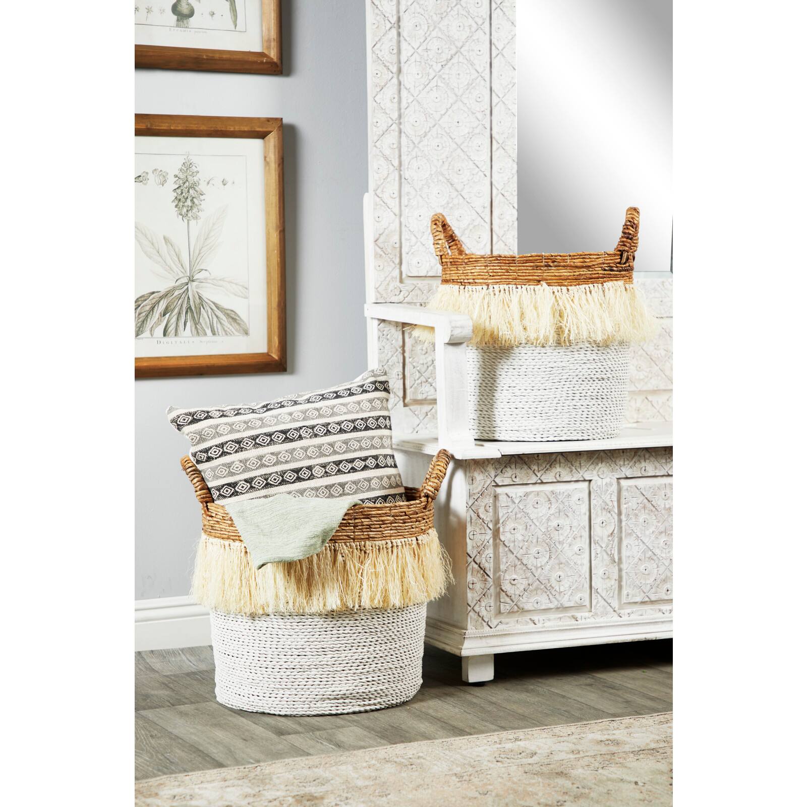 CosmoLiving by Cosmopolitan White Sea Grass Eclectic Storage Basket Set