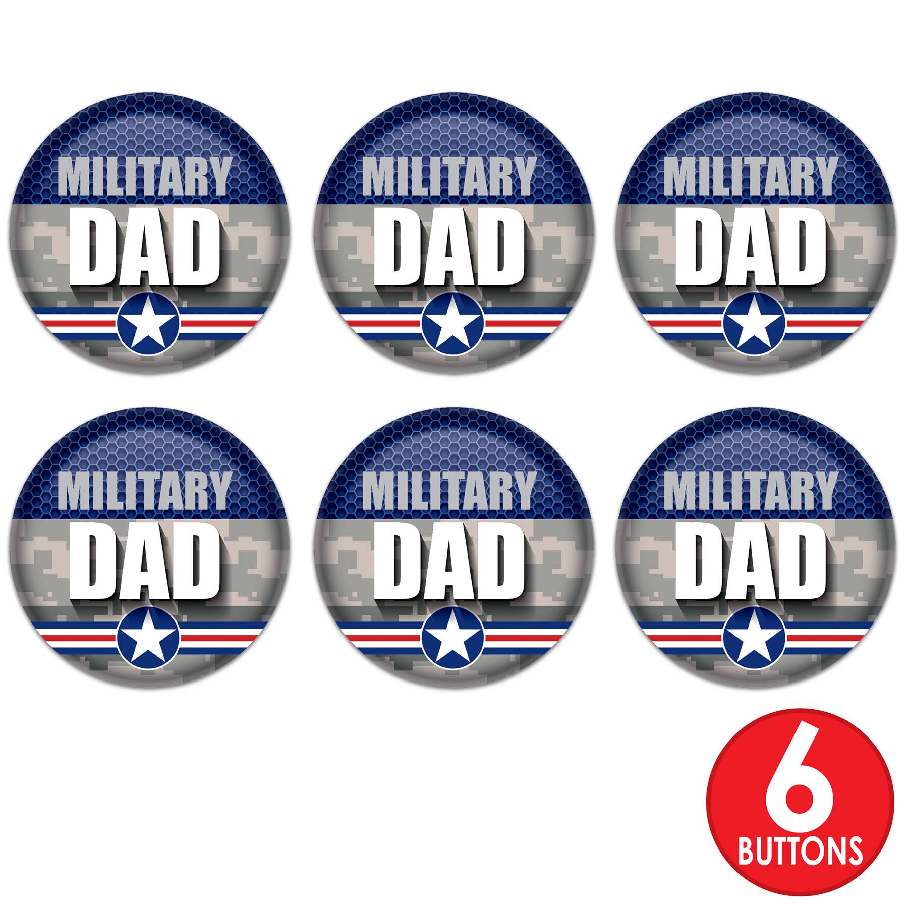 Beistle 2" Camouflage Military Dad Buttons, 6ct.