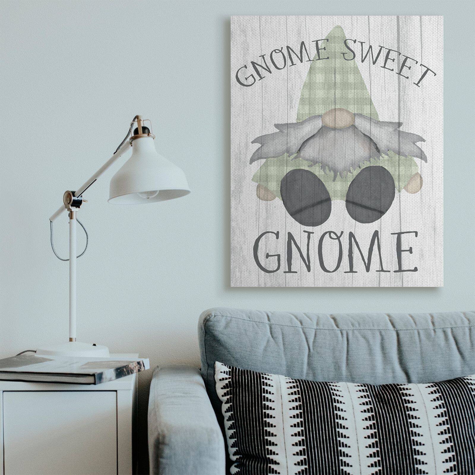 Stupell Industries Gnome Sweet Gnome Canvas Wall Art