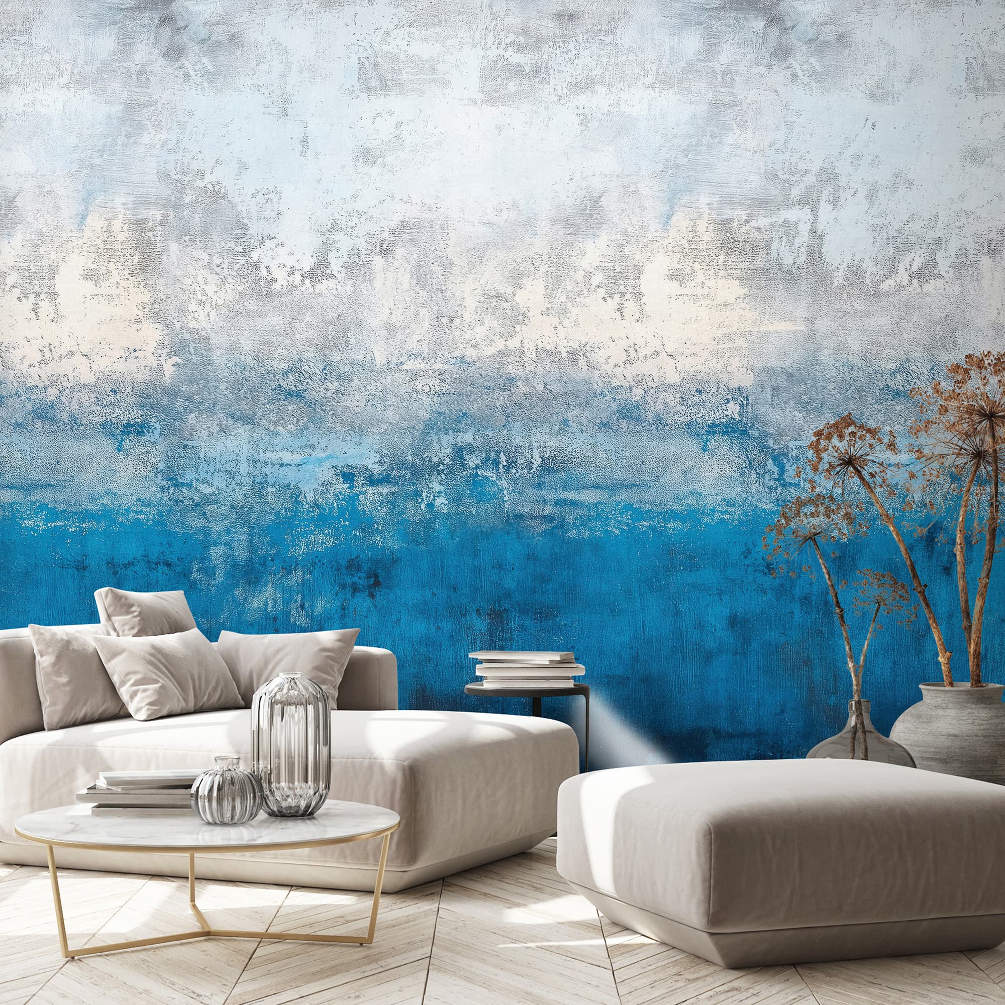 Designs Direct Ocean Line Blue Wall Mural