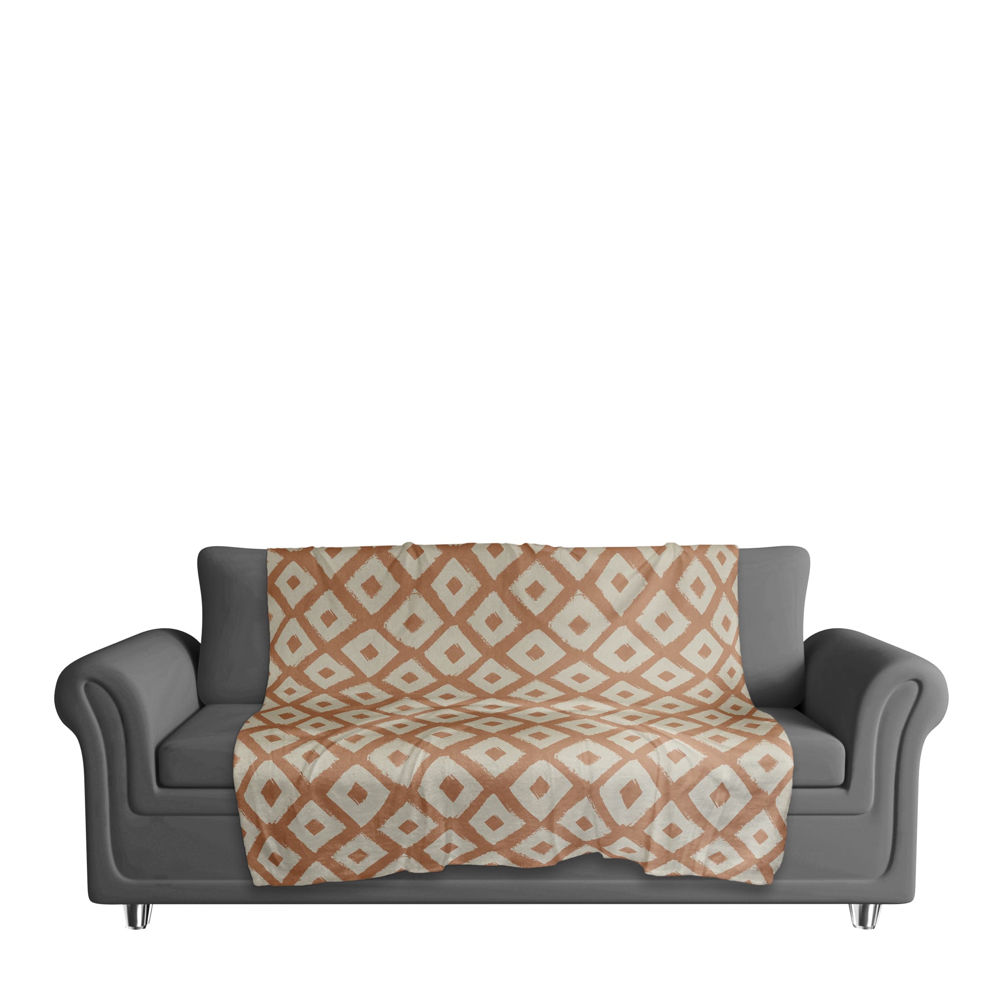 Terracotta Brush Diamonds 50" x 60" Sherpa Fleece Blanket