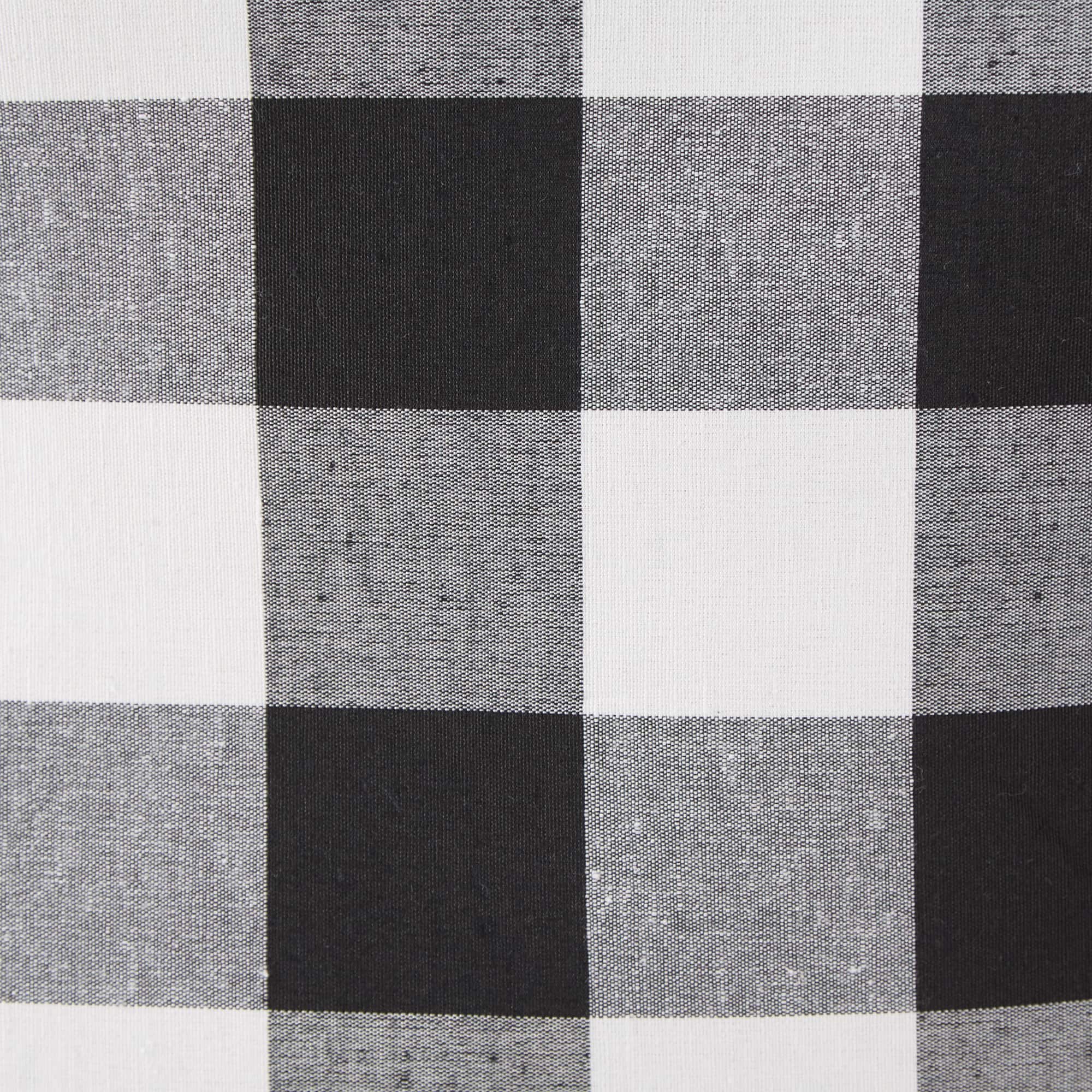 DII® Large Round White/Black Buffalo Check Polyester Bin