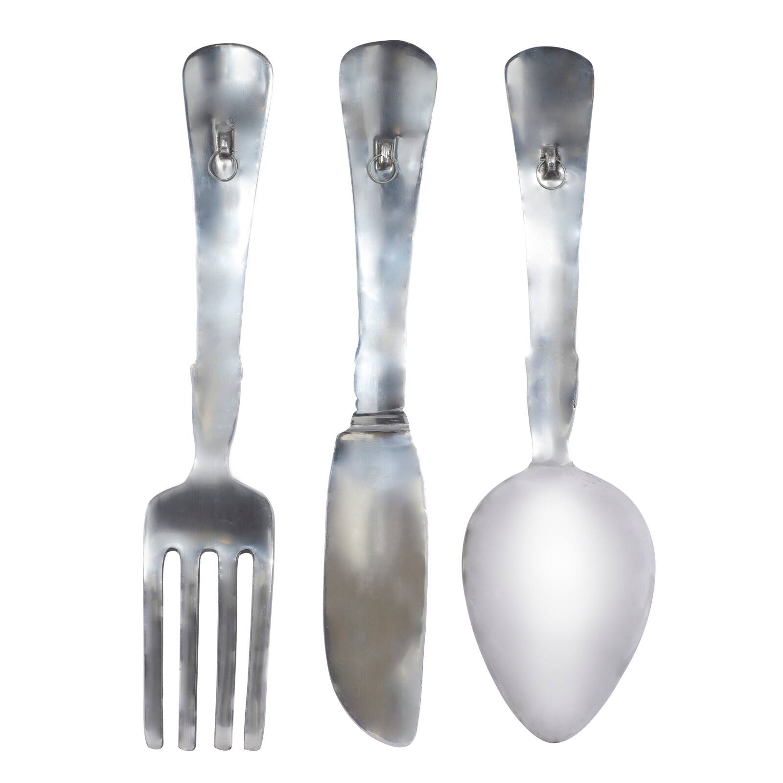 23" Silver Aluminum Traditional Wall Décor Set, 3ct.