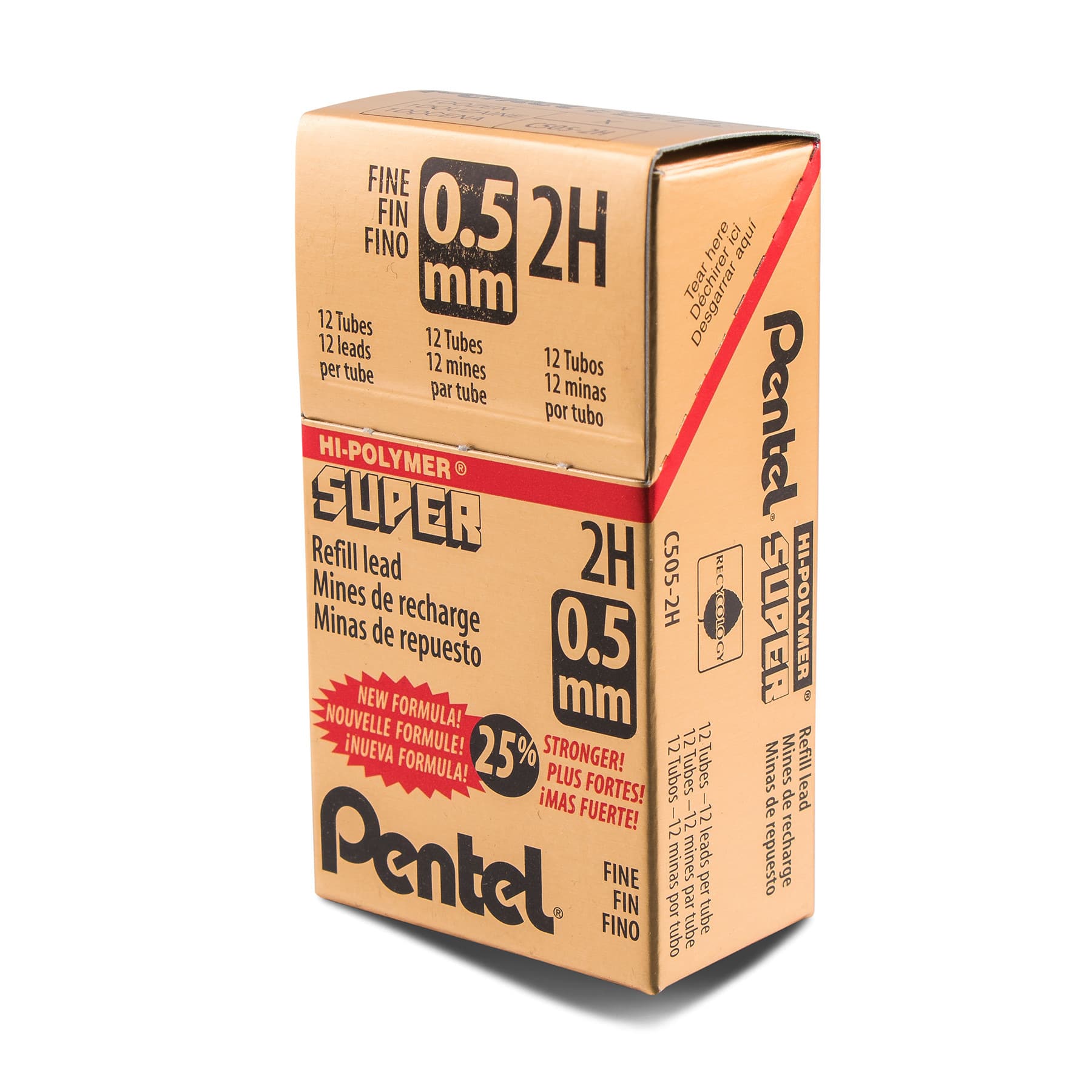Pentel® Super Hi-Polymer® Fine 0.5mm Pencil Lead Refills, 12 Packs of 12