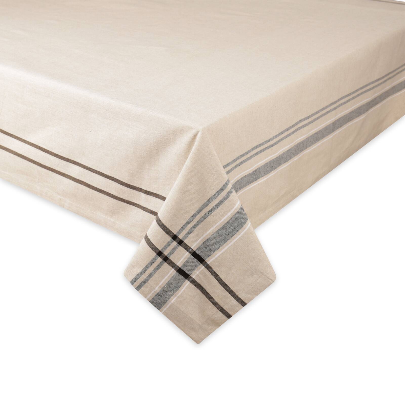 Black French Stripe Tablecloth 60" x 120"