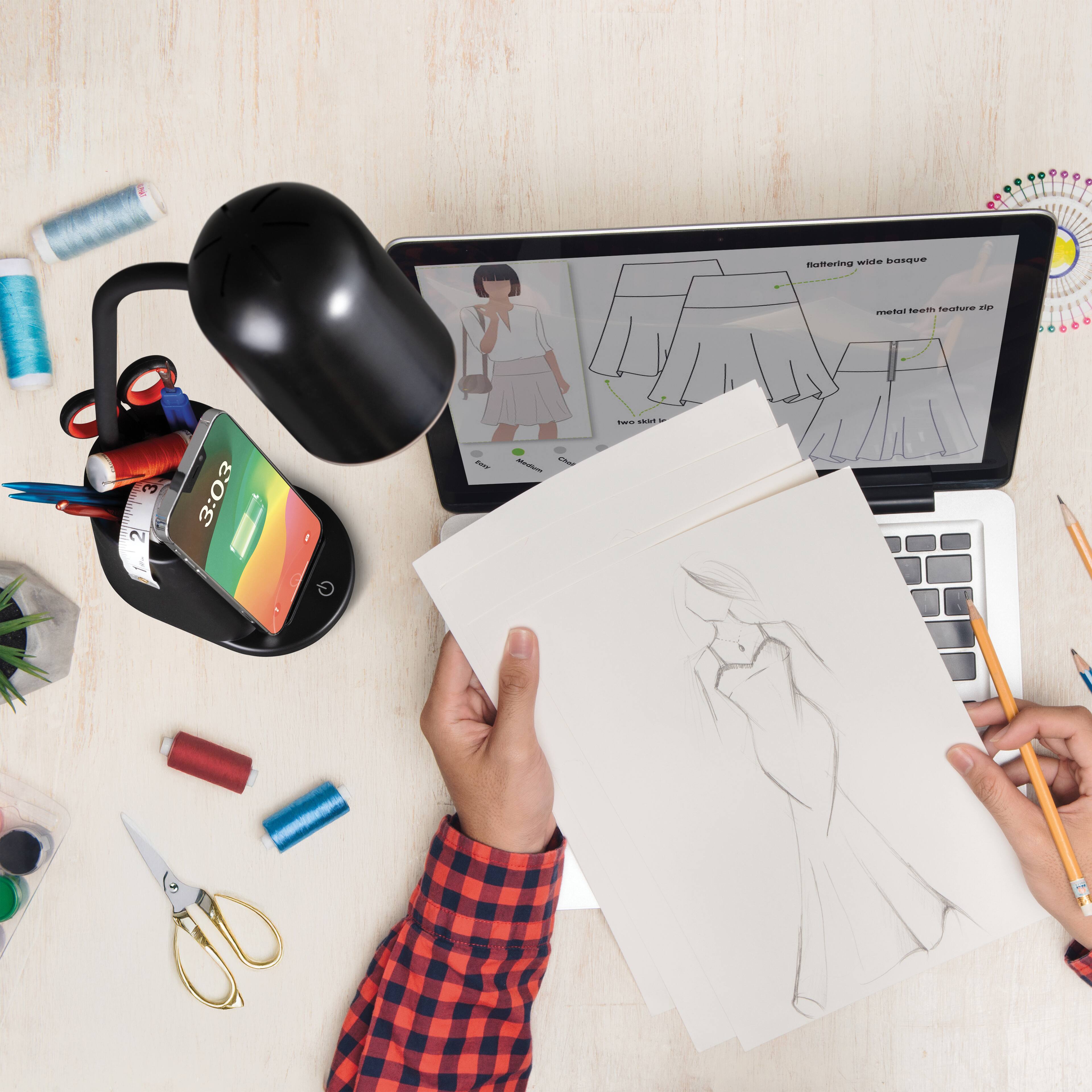 OttLite Wireless Charging LED Lamp with Organizer