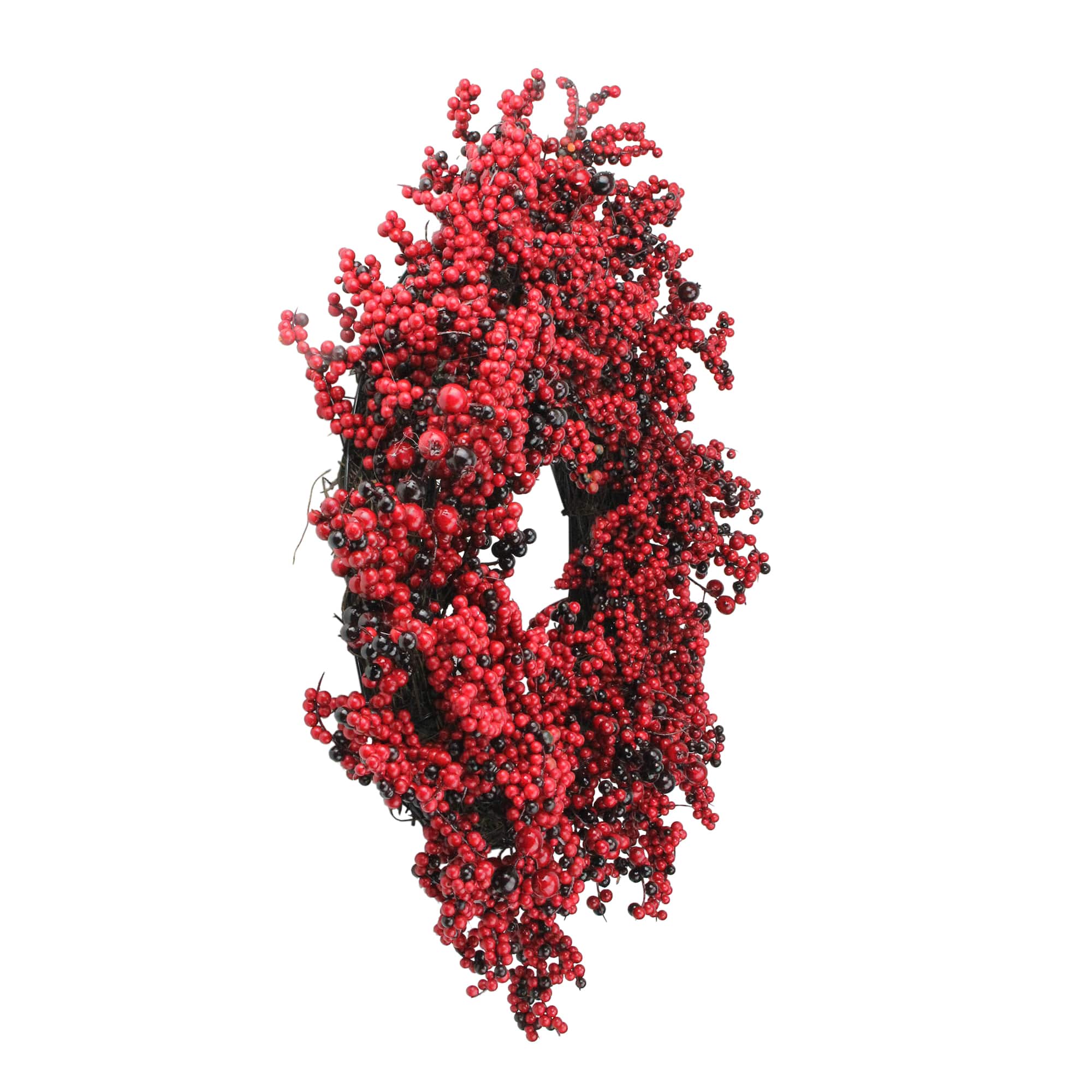 22" Red & Brown Berry Christmas Wreath