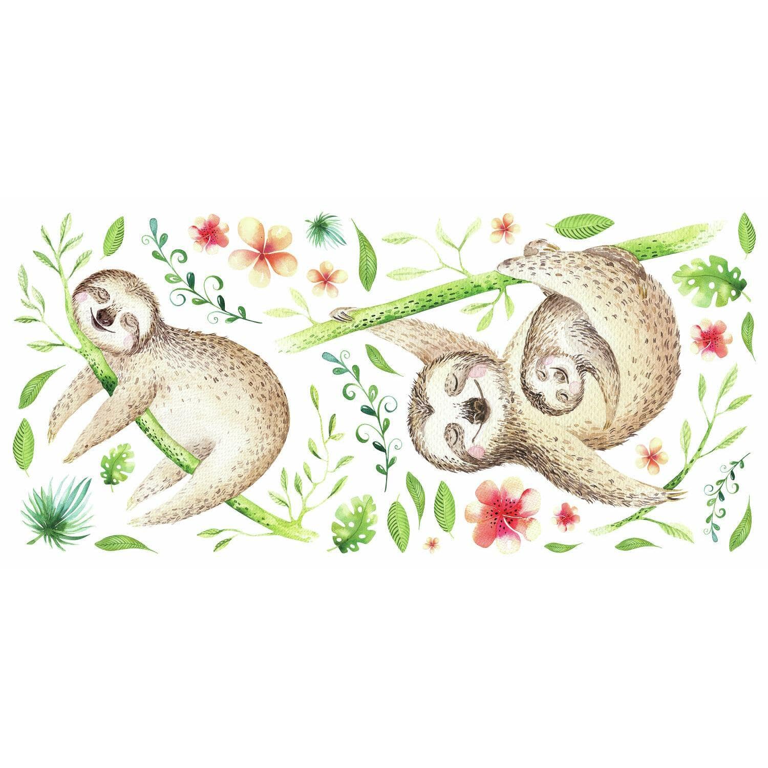 RoomMates Lazy Sloth Peel & Stick Giant Wall Decals