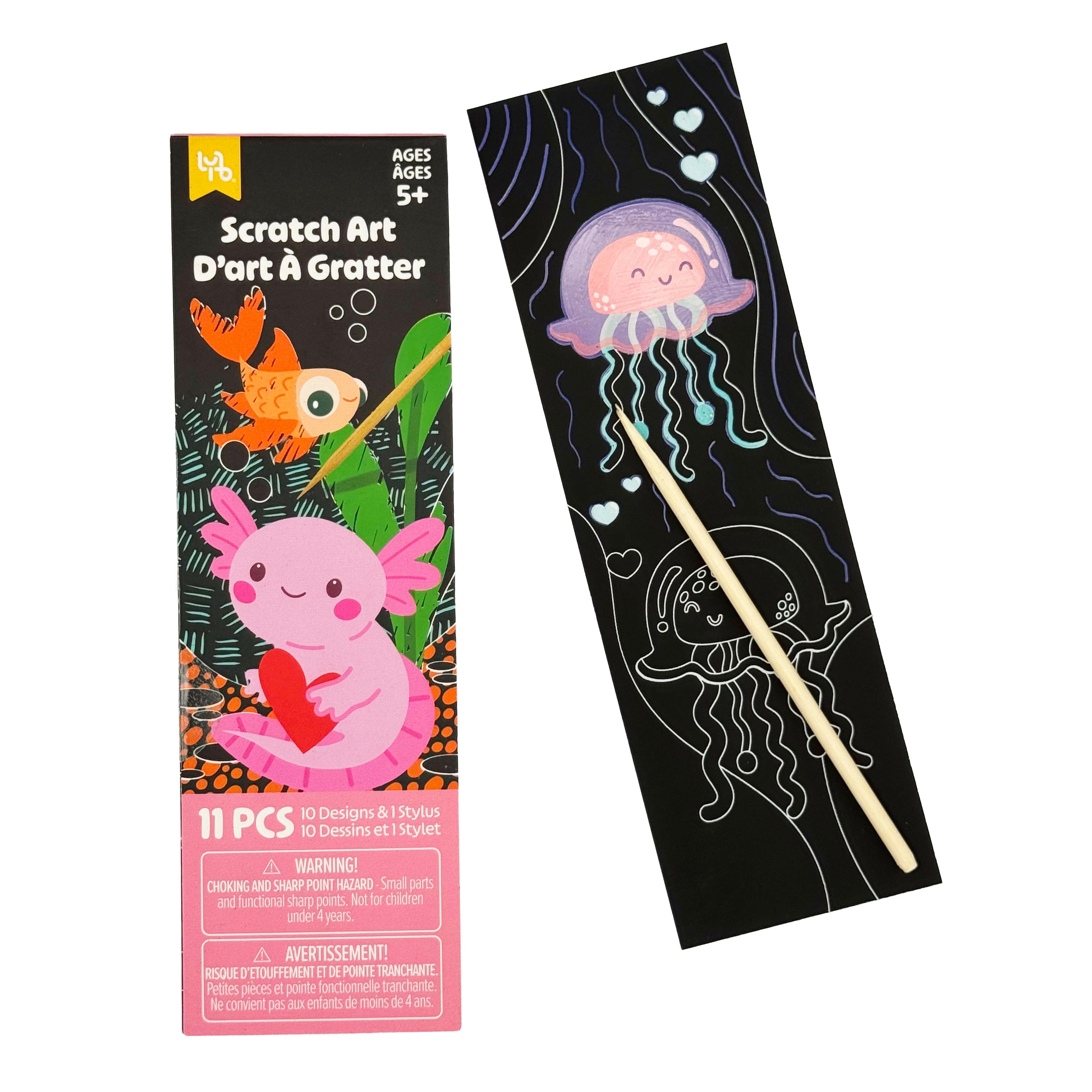 Little Yellow Bicycle® Axolotl Bookmark Scratch Art Kit