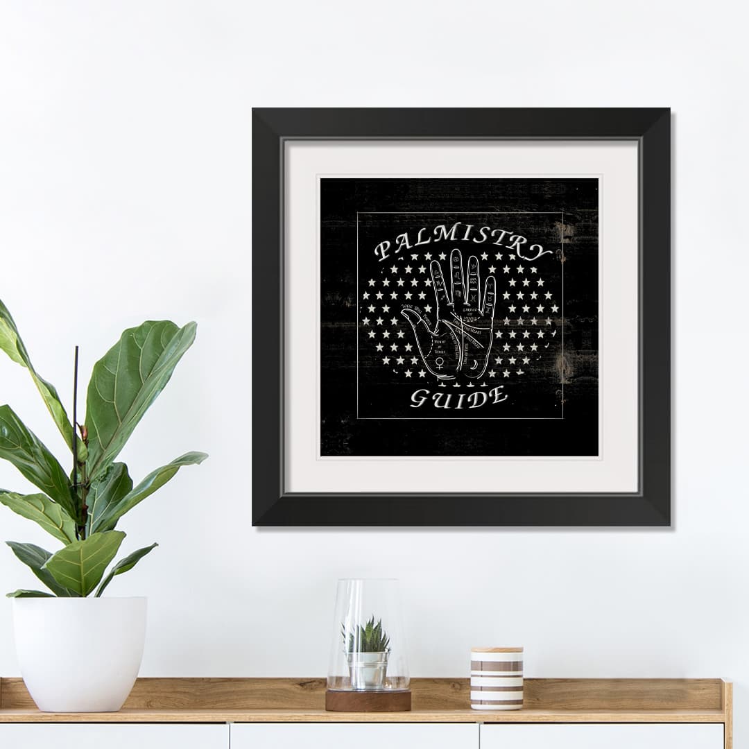 Palmistry Halloween Print in Black Frame
