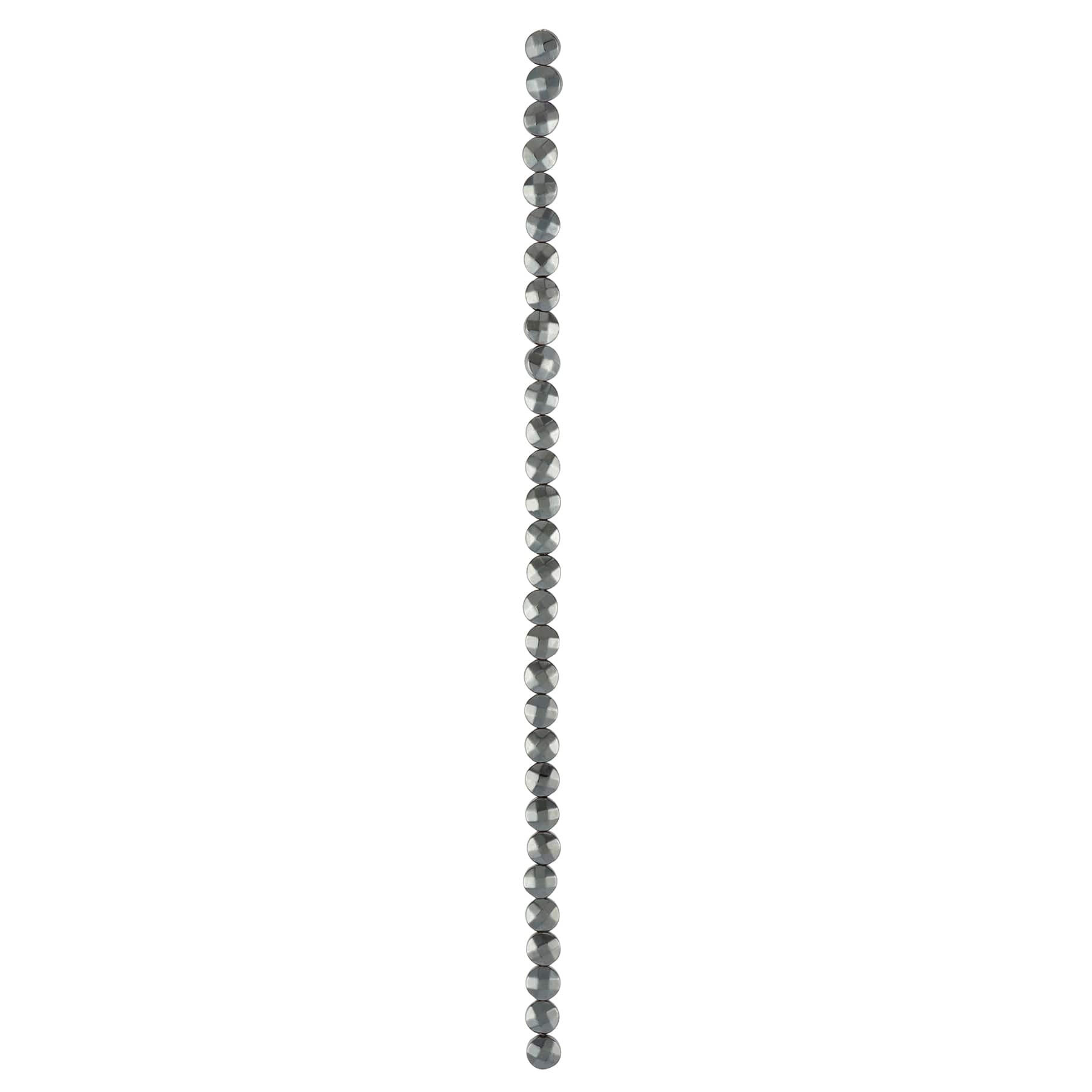 Faceted Hematite Coin Beads, 6mm by Bead Landing™