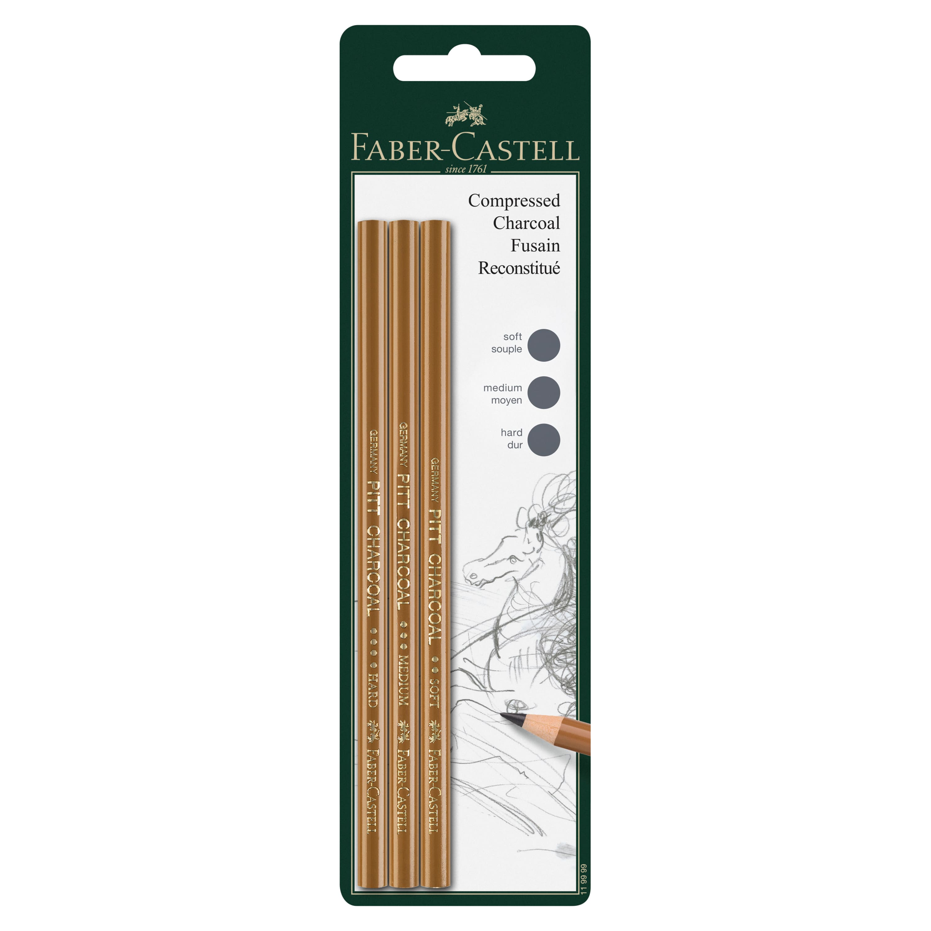 Faber-Castell® Compressed Charcoal Sticks, 3ct.