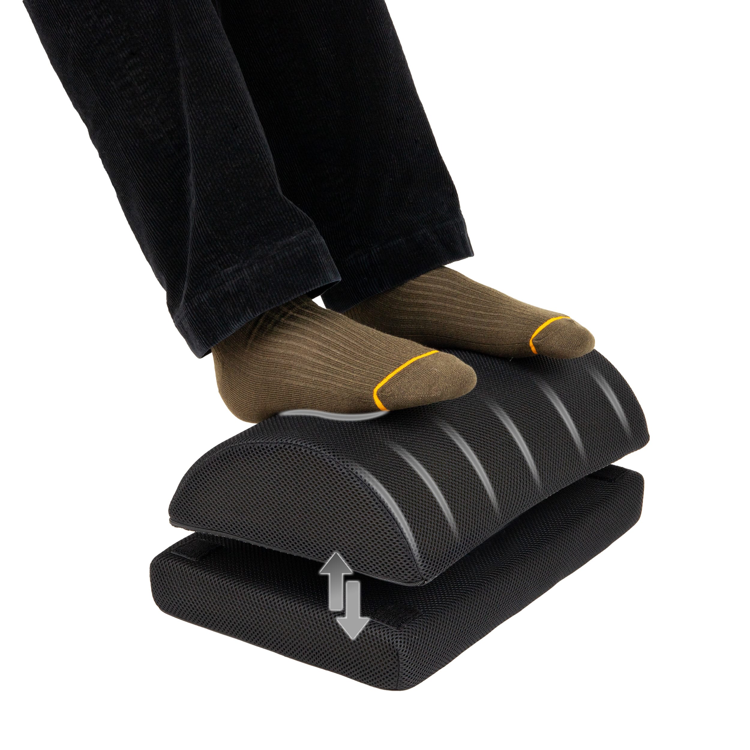 Mind Reader Air-Cloud Memory Foam Under Desk Footrest, Ergonomic Support for Back, Hip, Legs, Knees & Feet, Adjustable Height, Memory Foam
