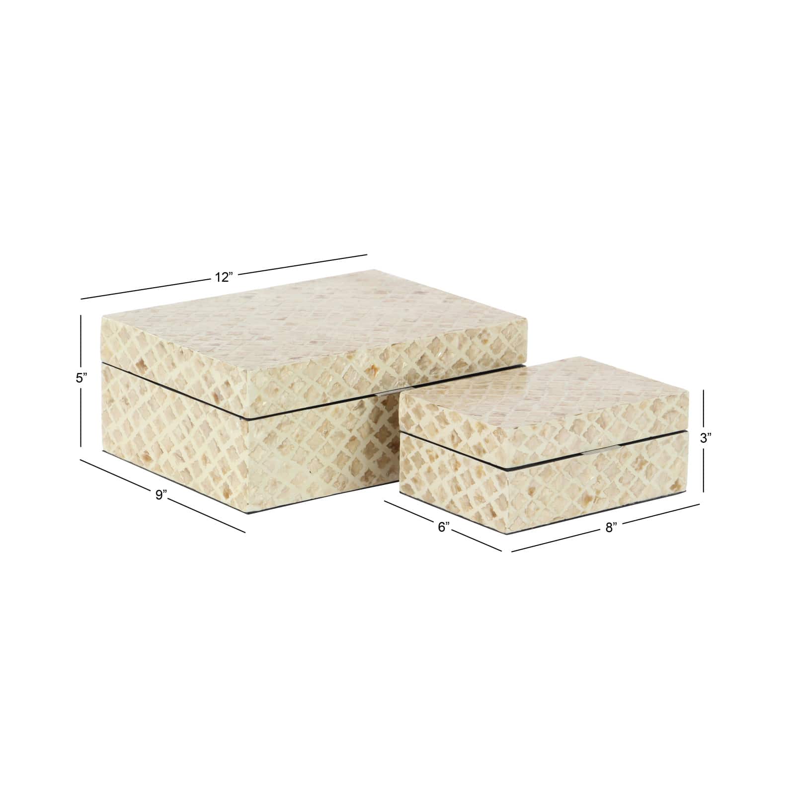 Beige Mother of Pearl Coastal Box Set