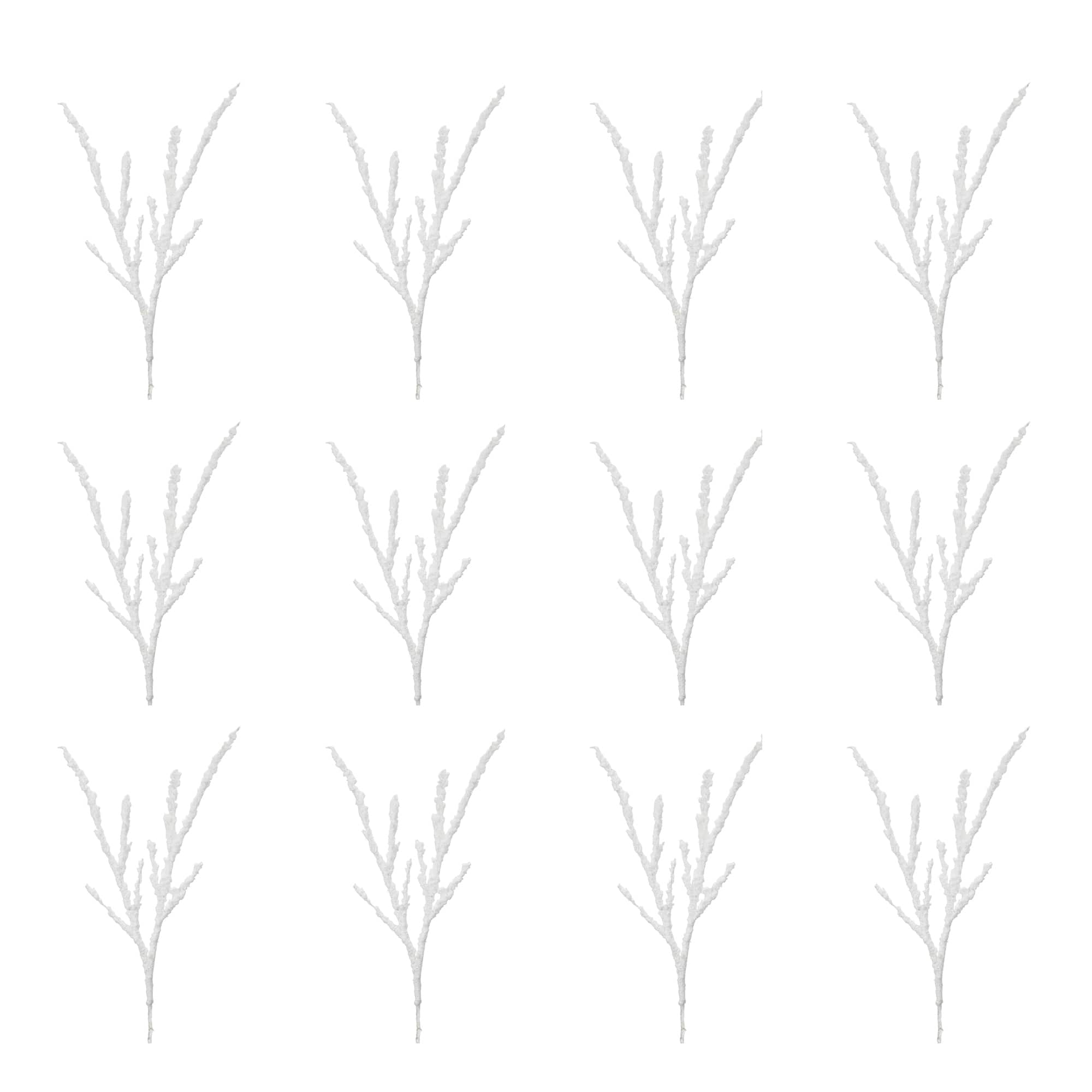 White Frosted Snow Branch, 12ct.
