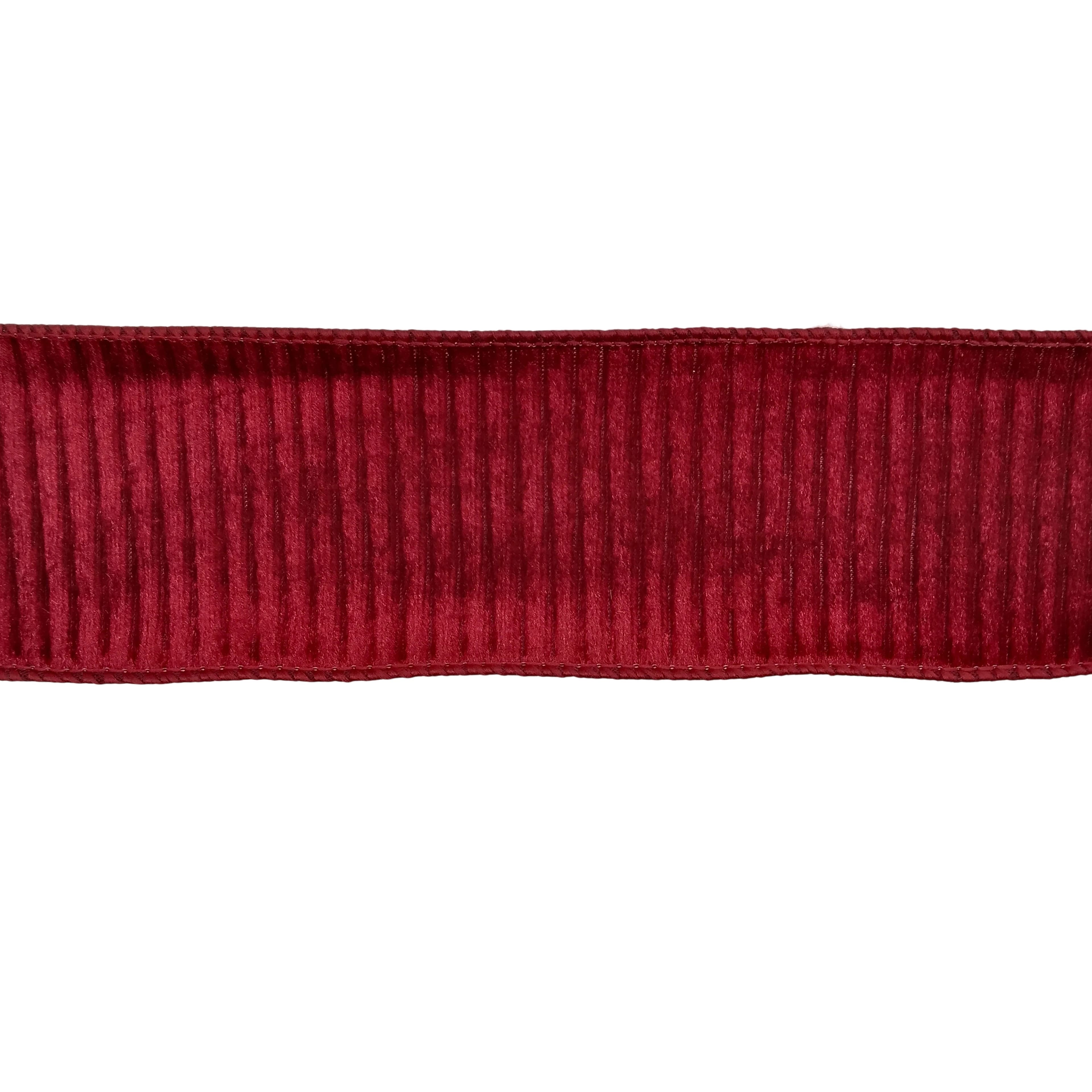 2.5" x 20yd. Burgundy Ribbed Velvet Wired Jumbo Ribbon by Celebrate It®