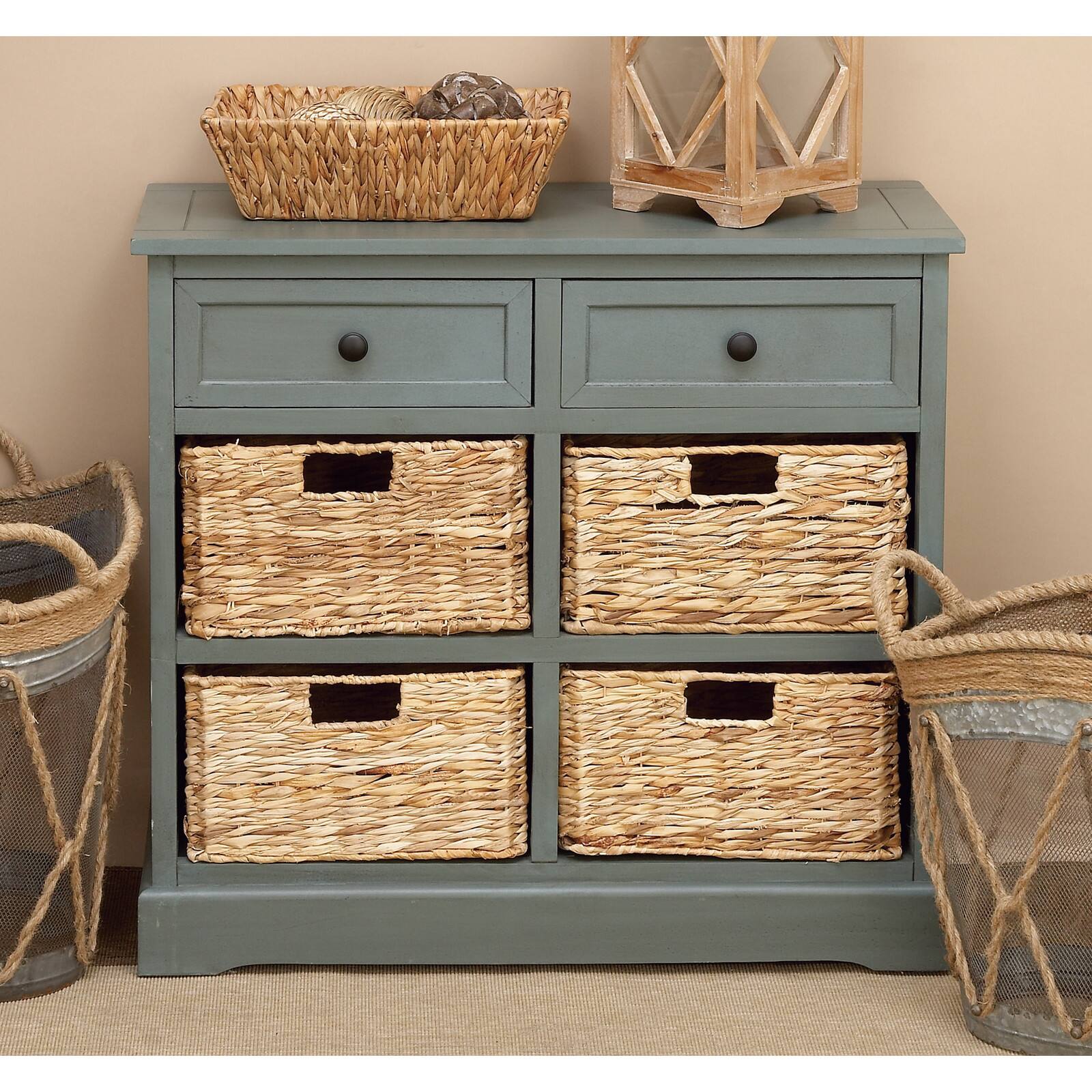 Traditional 4-Basket Storage Cabinet