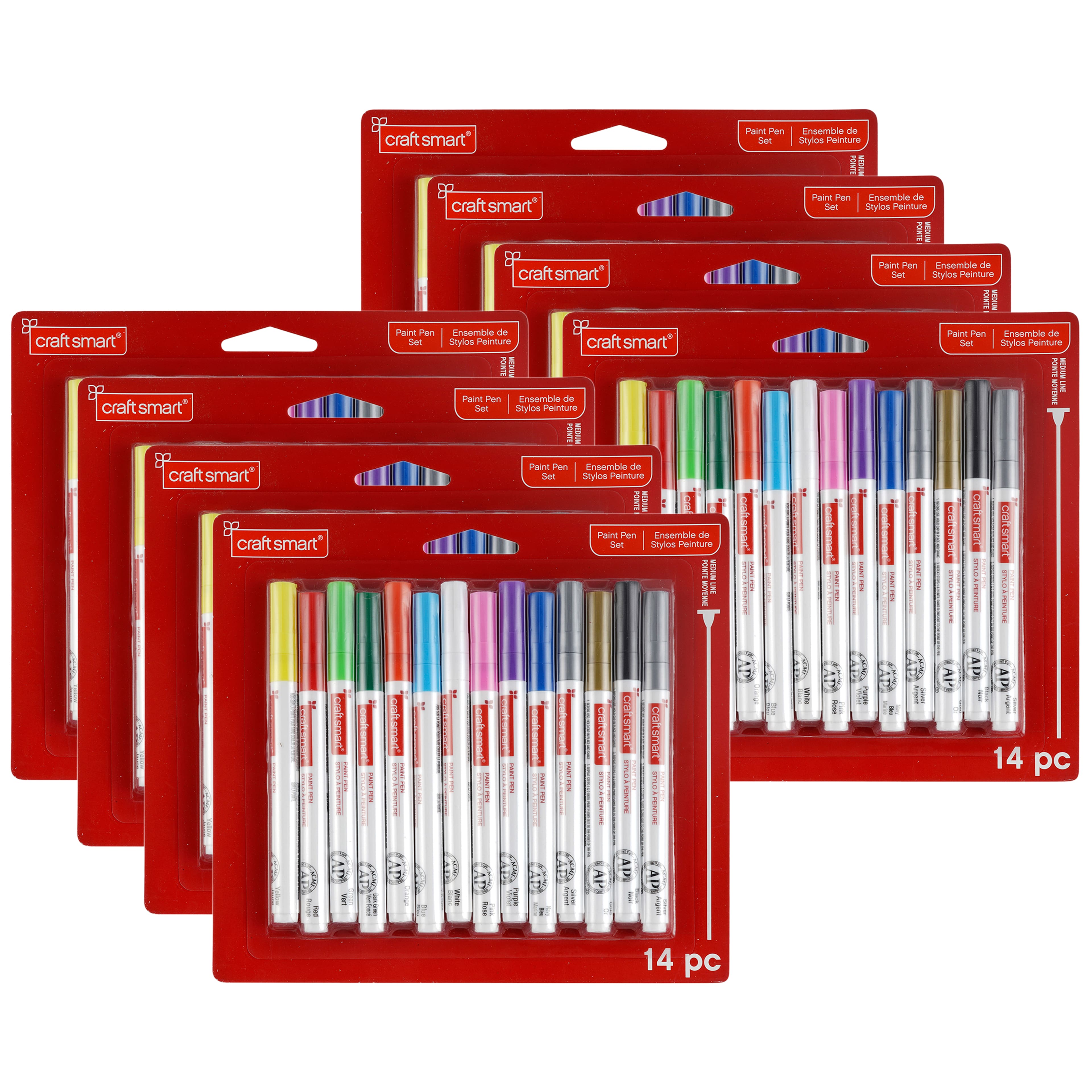 8 Packs: 14 ct. (112 total) Medium Line Tip Paint Pen Set by Craft Smart®