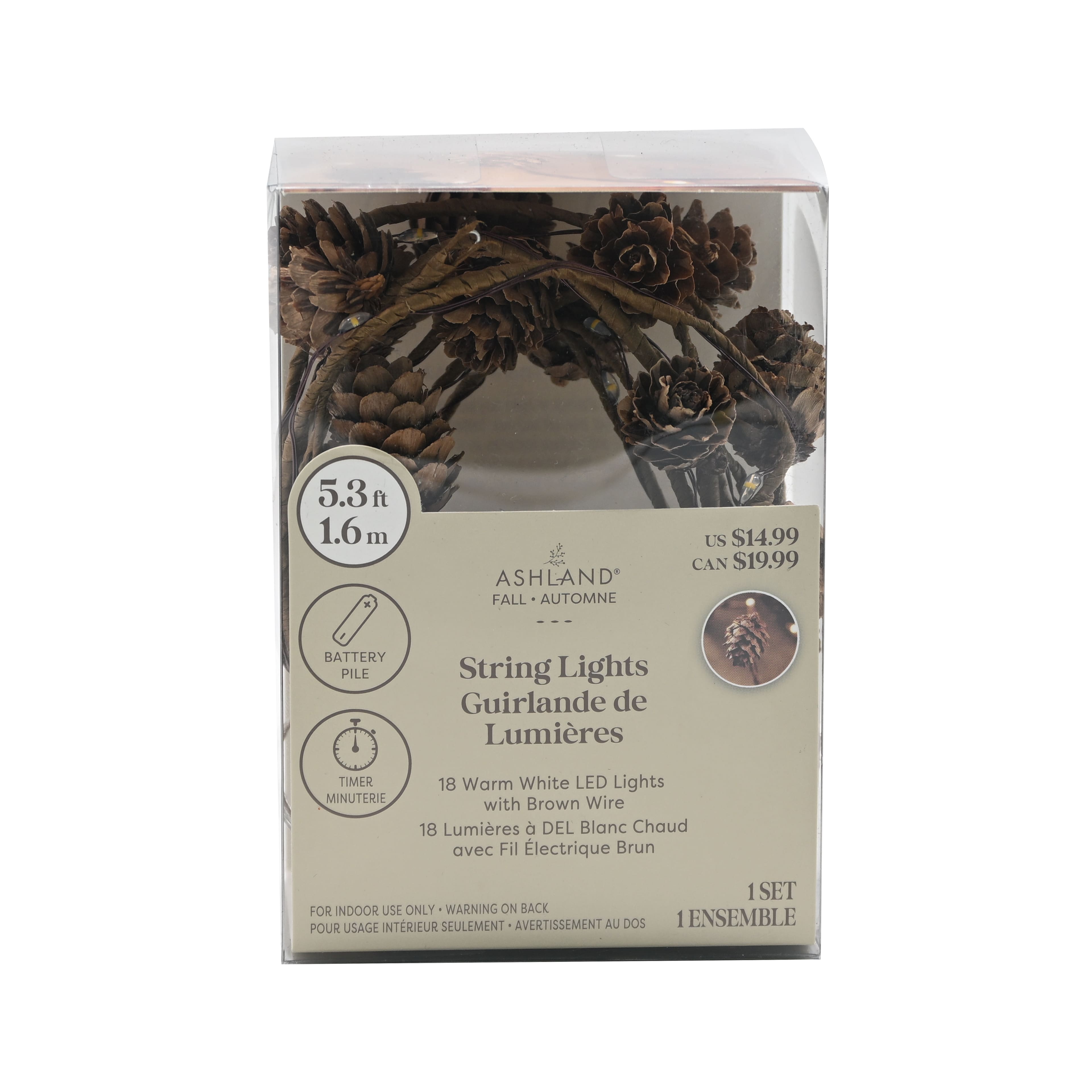 18ct. Pinecones LED String Lights by Ashland®