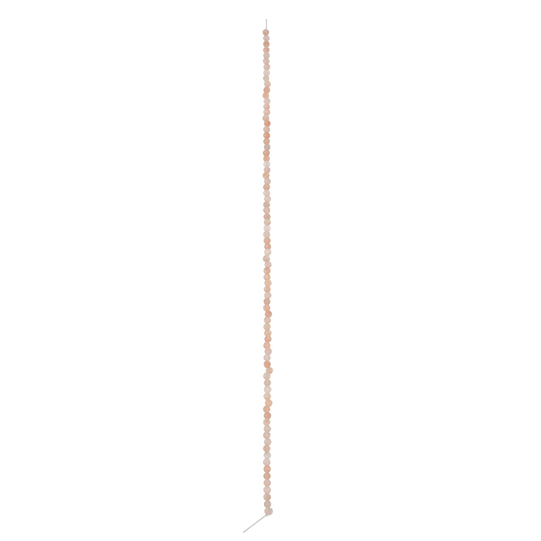 12 Pack: Pink Faceted Moonstone Round Beads, 2mm by Bead Landing™