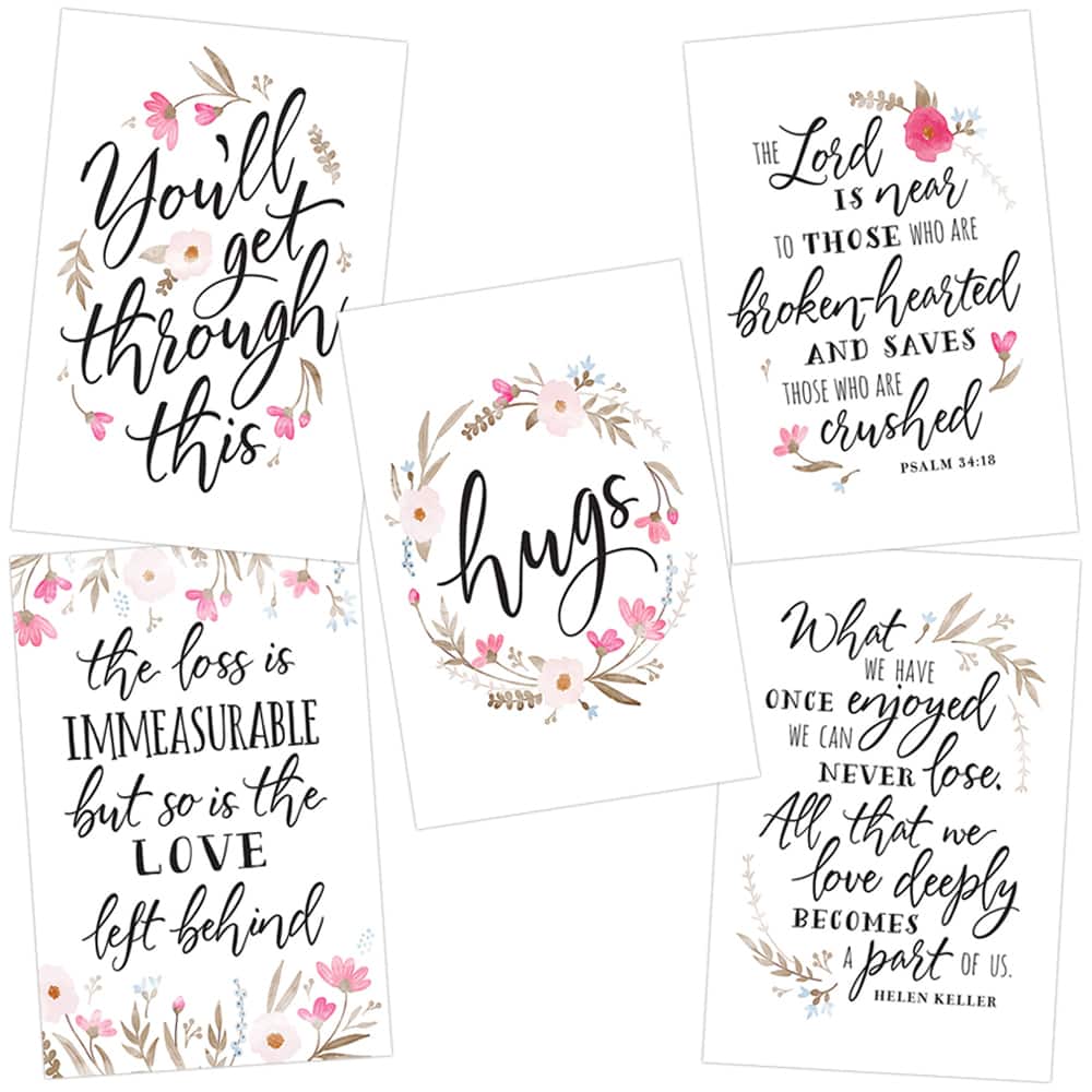 JAM Paper Floral Design Blank Sympathy Cards Set, 36ct.